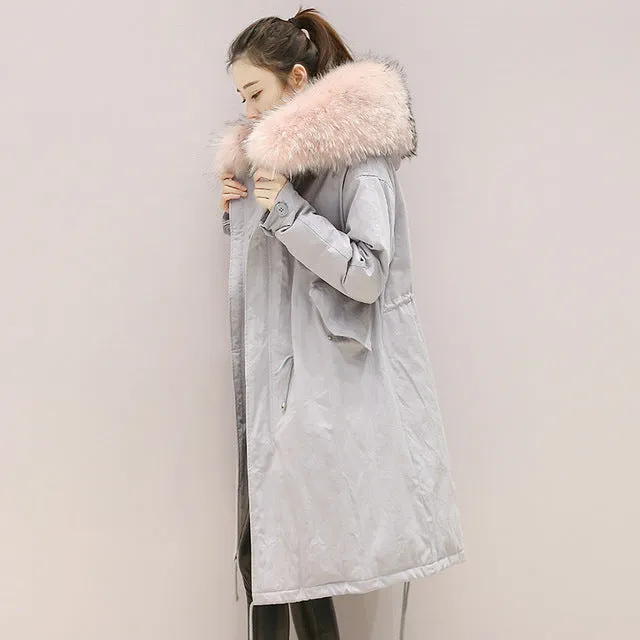 Thickened Women Down Coat Women Down Winter Down Jacket Women Long Women Hooded Warm Coat Fur Collar Winter Coat Brand Clothing
