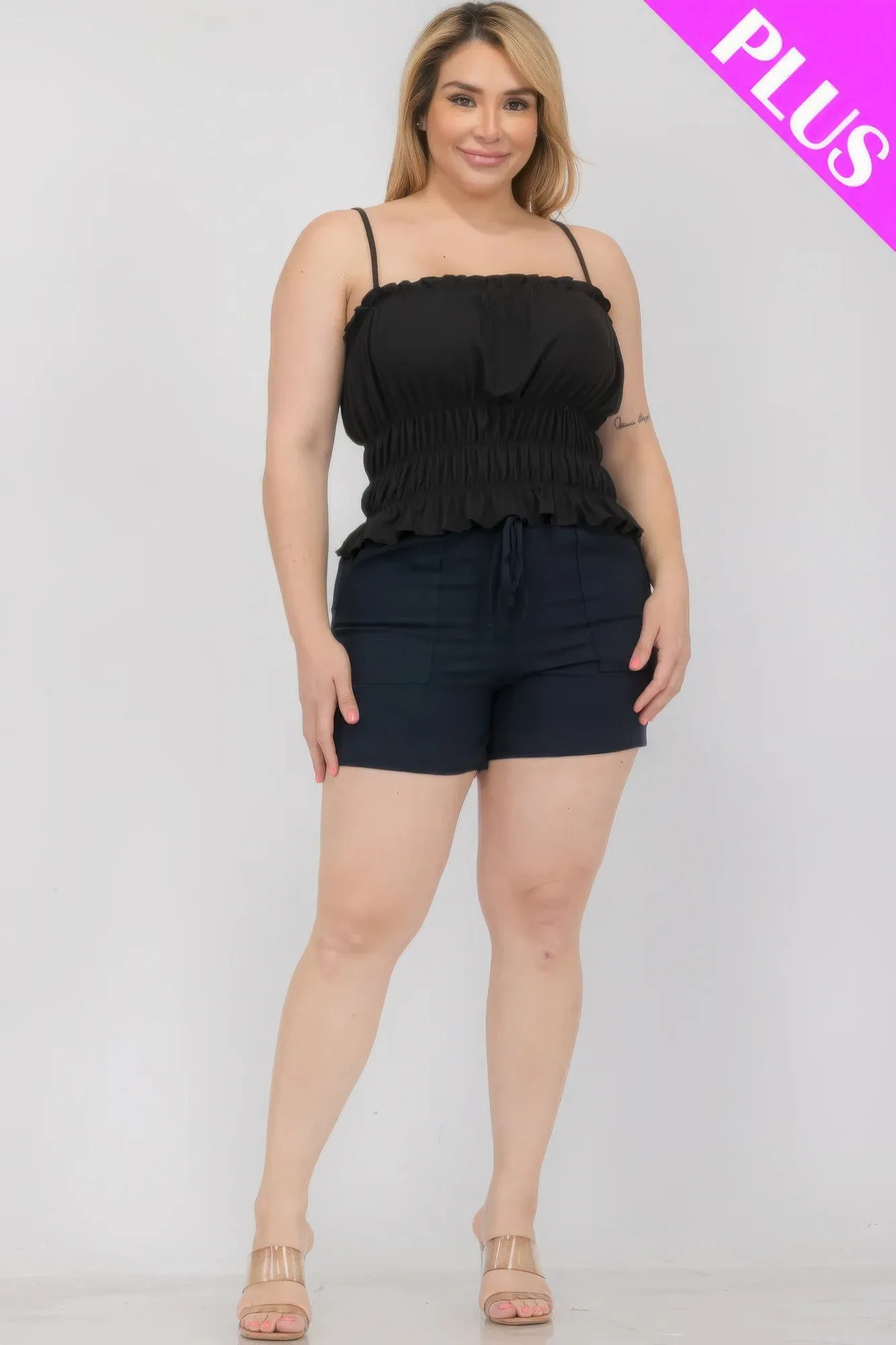 Tiered Shirred Body Crop Top