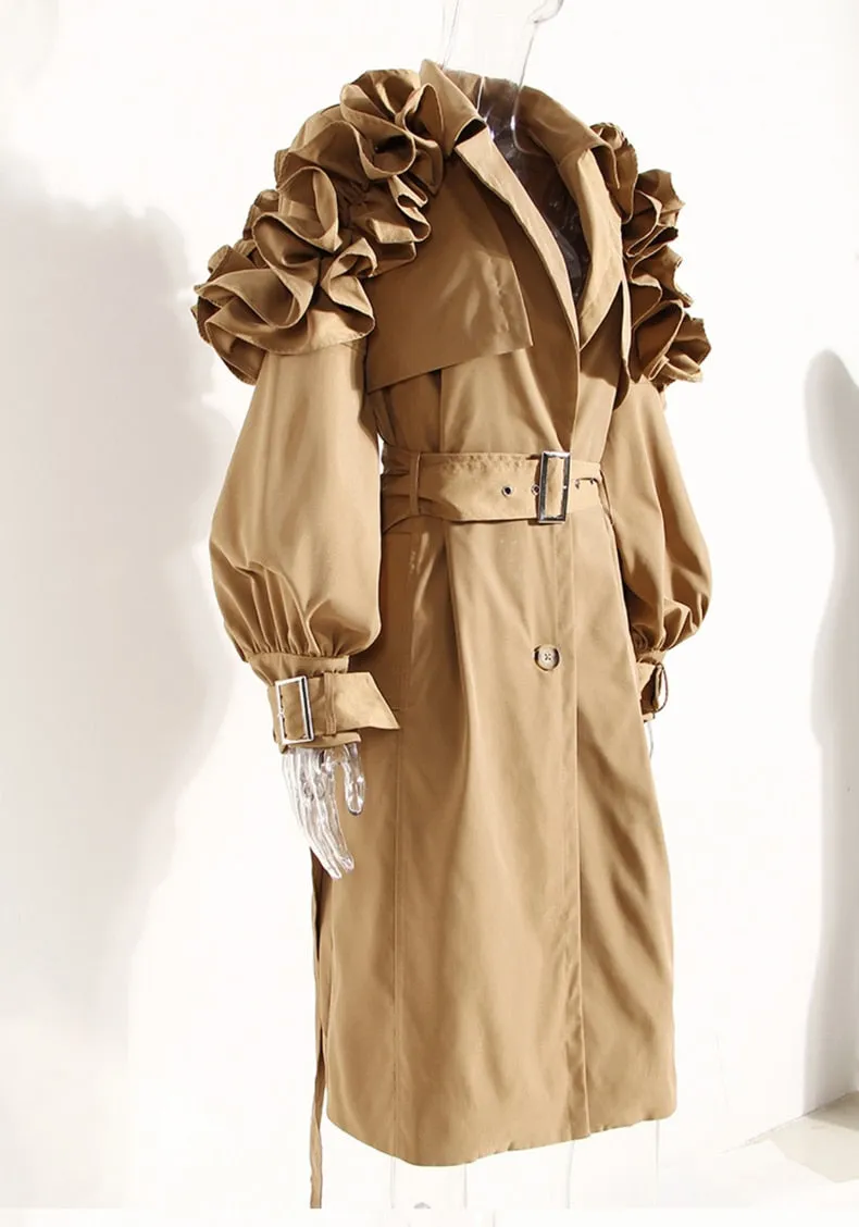 Tiffany Ruffle Trench Coat