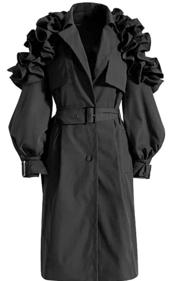 Tiffany Ruffle Trench Coat