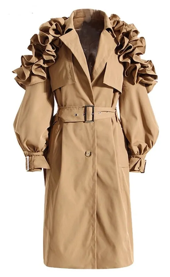 Tiffany Ruffle Trench Coat