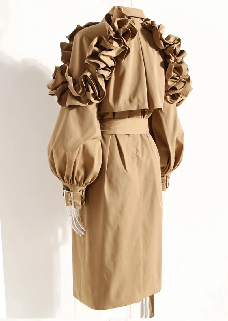 Tiffany Ruffle Trench Coat