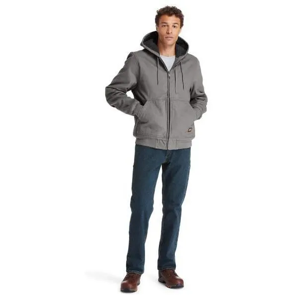 Timberland Pro Men's Gritman Lined Canvas Hooded Jacket - Pewter - TB0A1VB4060