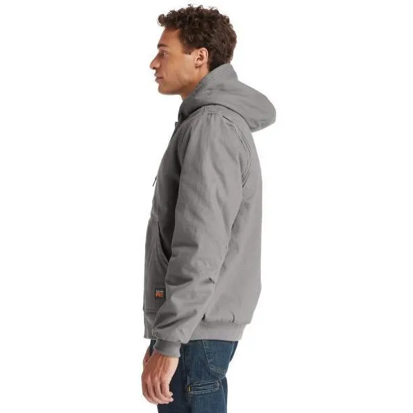 Timberland Pro Men's Gritman Lined Canvas Hooded Jacket - Pewter - TB0A1VB4060