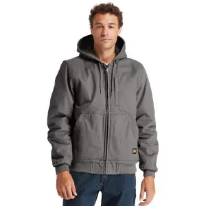 Timberland Pro Men's Gritman Lined Canvas Hooded Jacket - Pewter - TB0A1VB4060