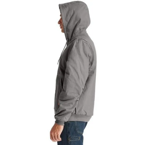 Timberland Pro Men's Gritman Lined Canvas Hooded Jacket - Pewter - TB0A1VB4060
