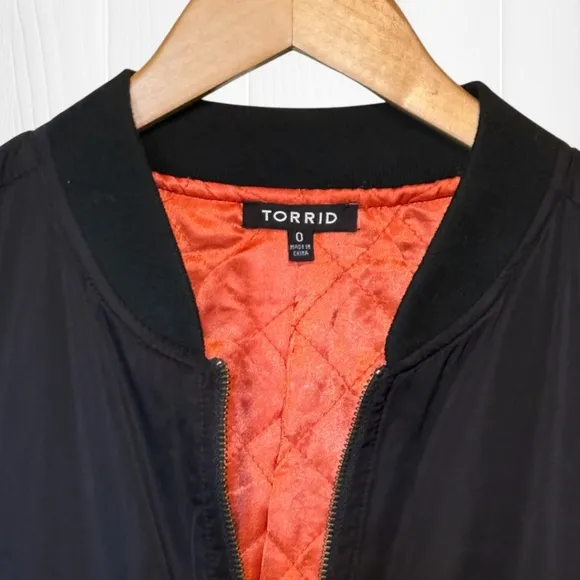 TORRID Long Line Nylon Bomber Jacket