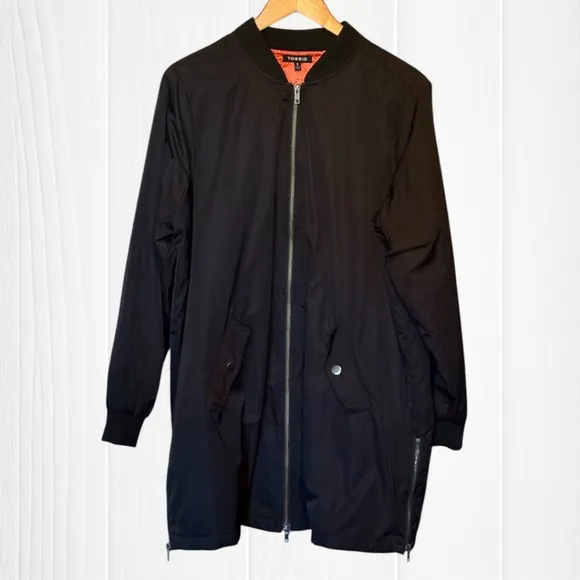 TORRID Long Line Nylon Bomber Jacket
