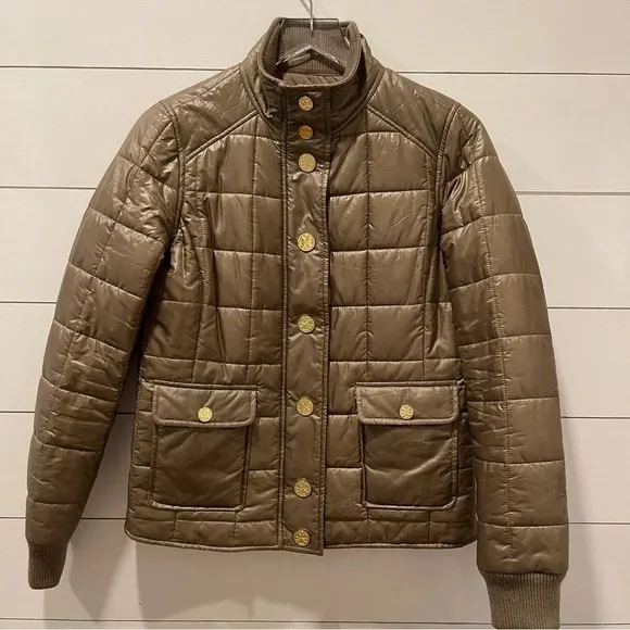 Tory Burch Colin Quilted Bomber Jacket Womens Size Small