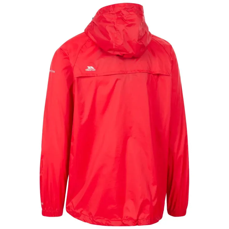 Trespass S Red Unisex Qikpac Waterproof Jacket
