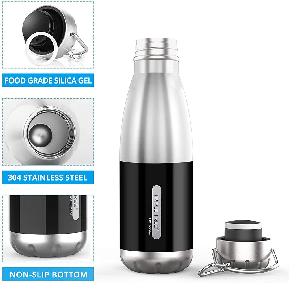 TRIPLETREE Vacuum Insulated 850 ML/ 30 OZ Stainless Steel Water Bottle