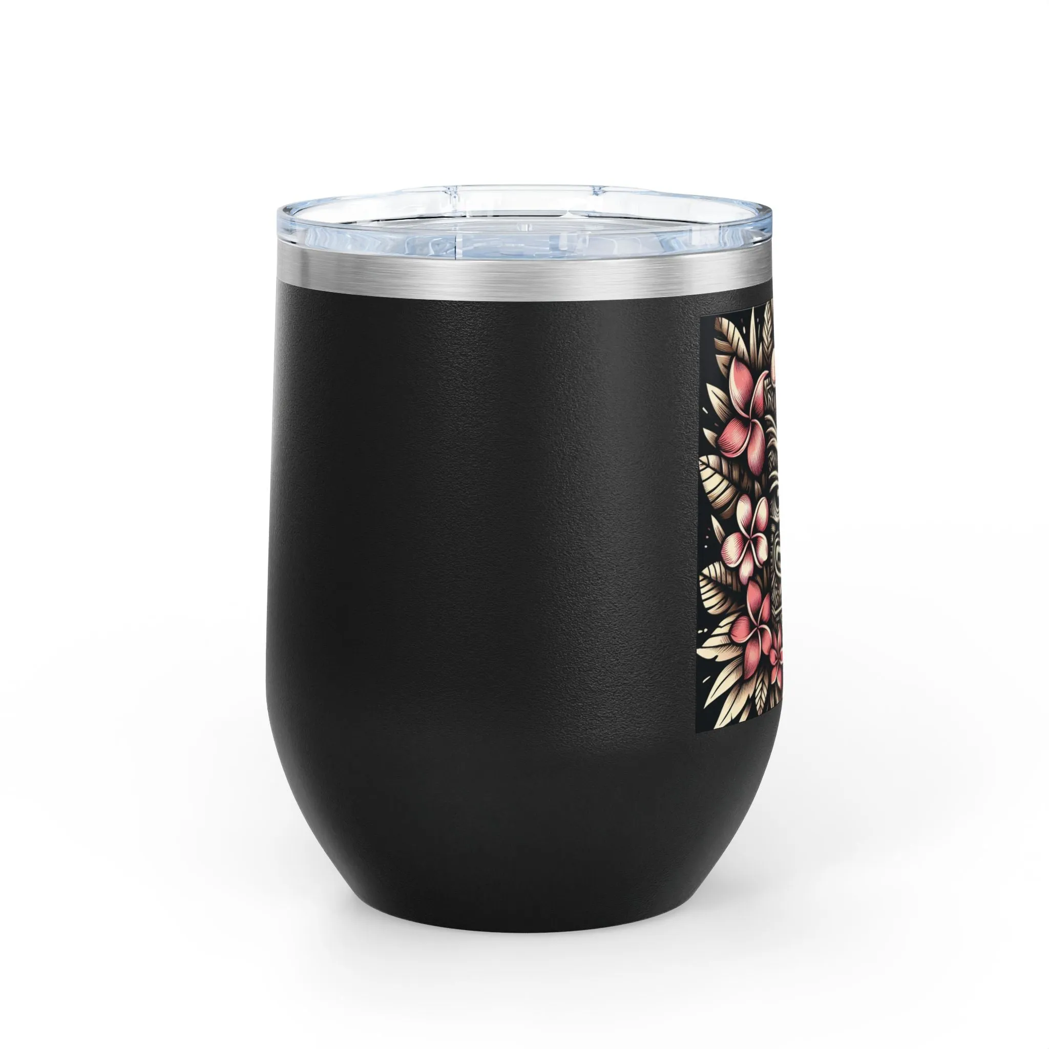 Tropical Floral Wine Tumbler - 12oz Insulated Drinkware for Outdoor Gatherings