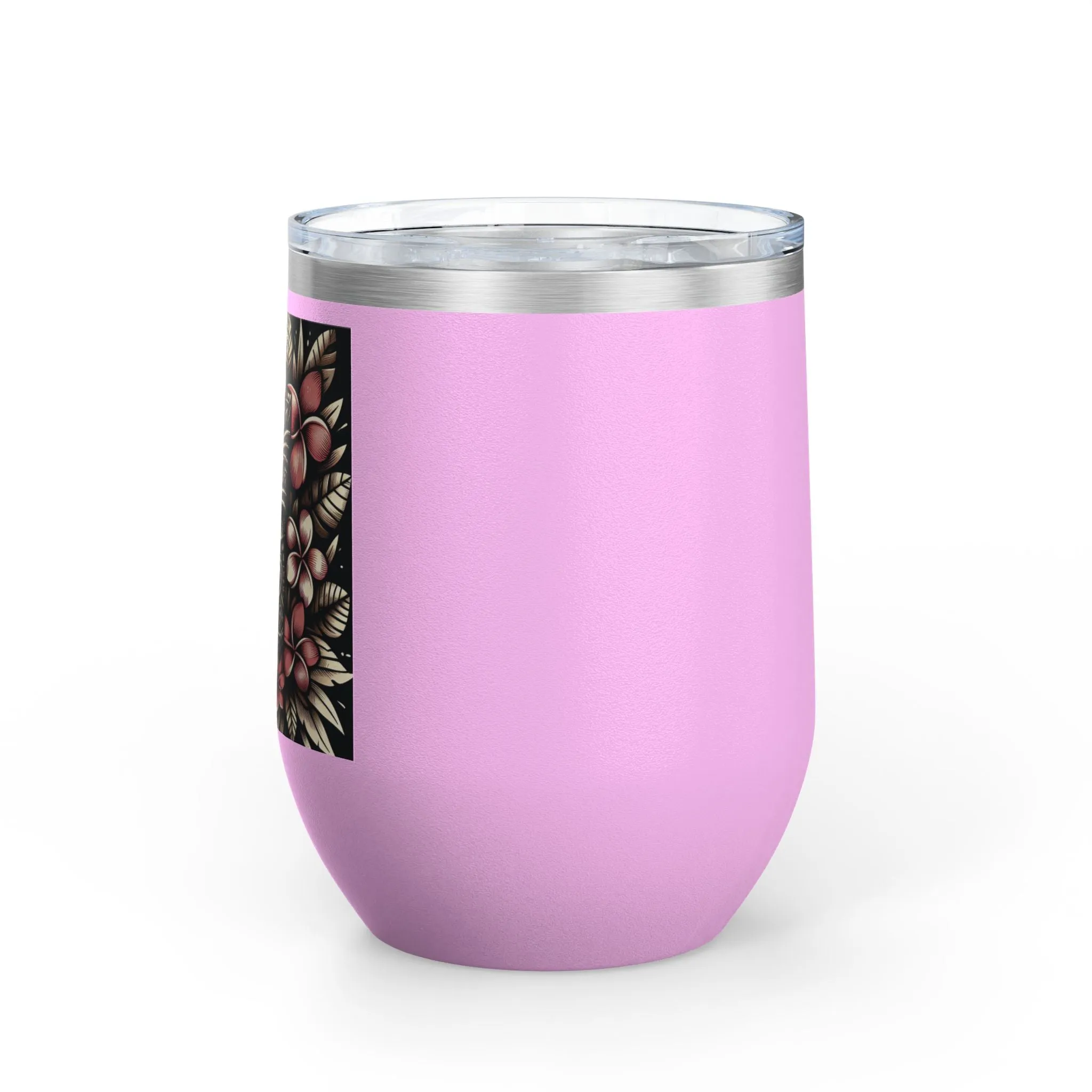 Tropical Floral Wine Tumbler - 12oz Insulated Drinkware for Outdoor Gatherings