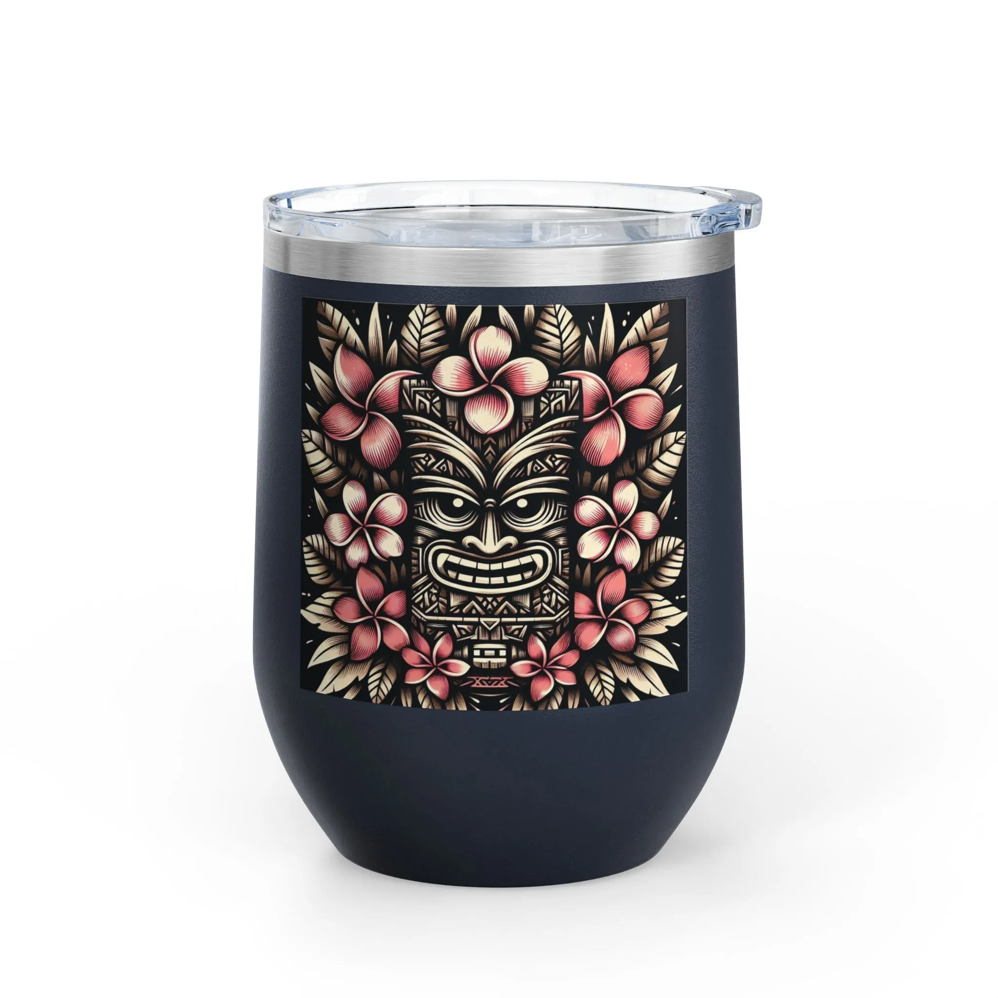 Tropical Floral Wine Tumbler - 12oz Insulated Drinkware for Outdoor Gatherings