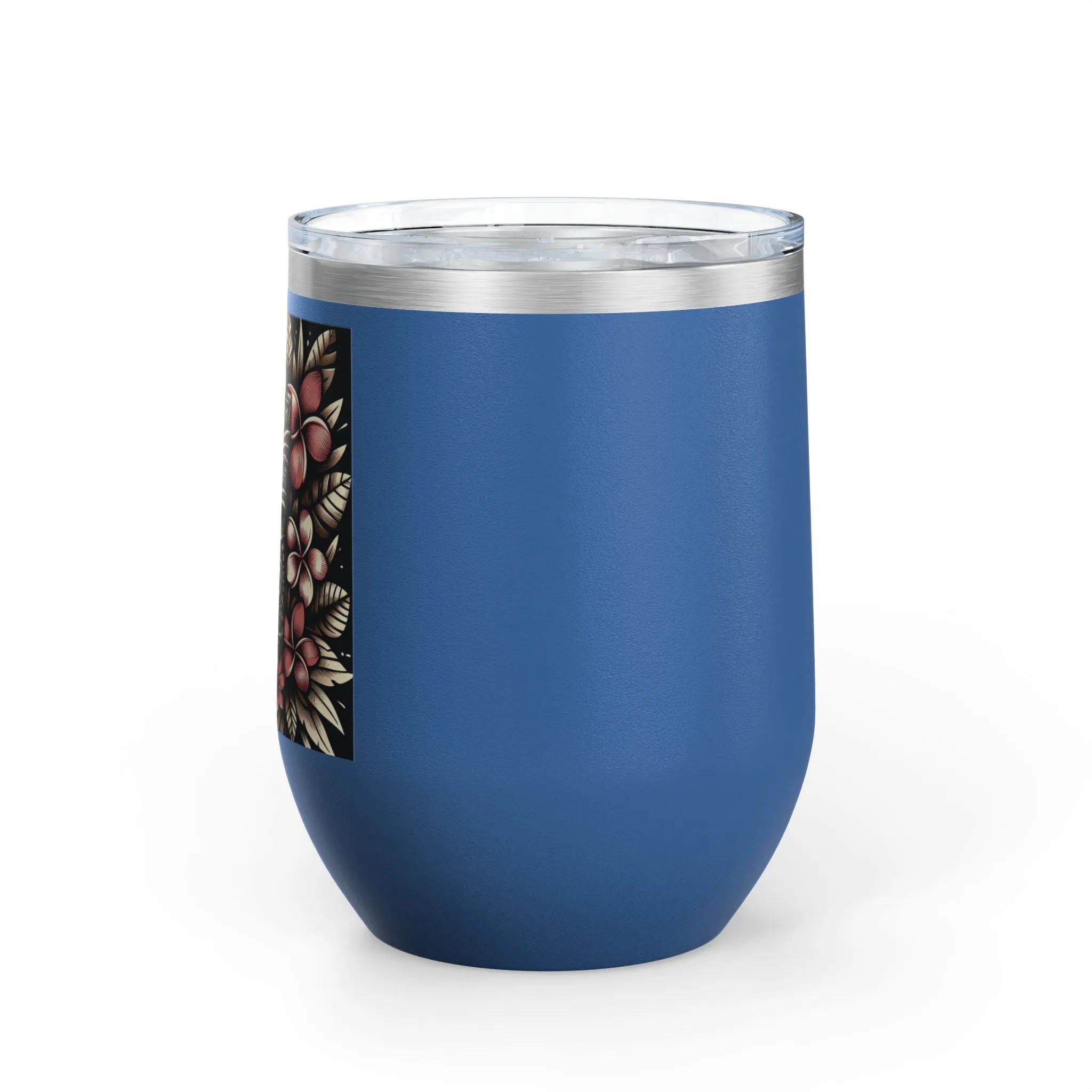 Tropical Floral Wine Tumbler - 12oz Insulated Drinkware for Outdoor Gatherings
