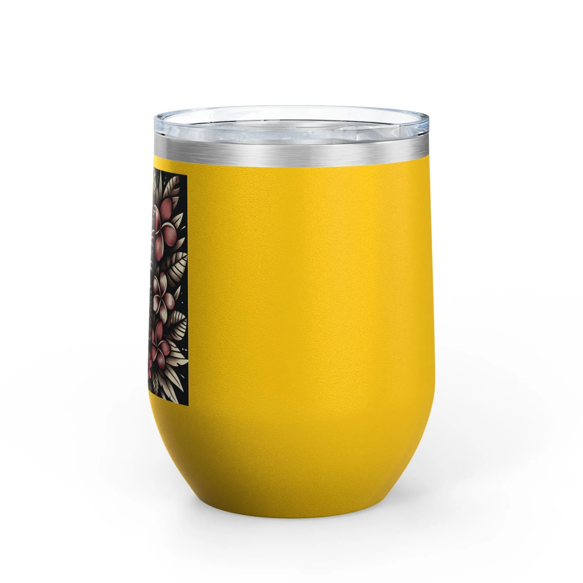 Tropical Floral Wine Tumbler - 12oz Insulated Drinkware for Outdoor Gatherings