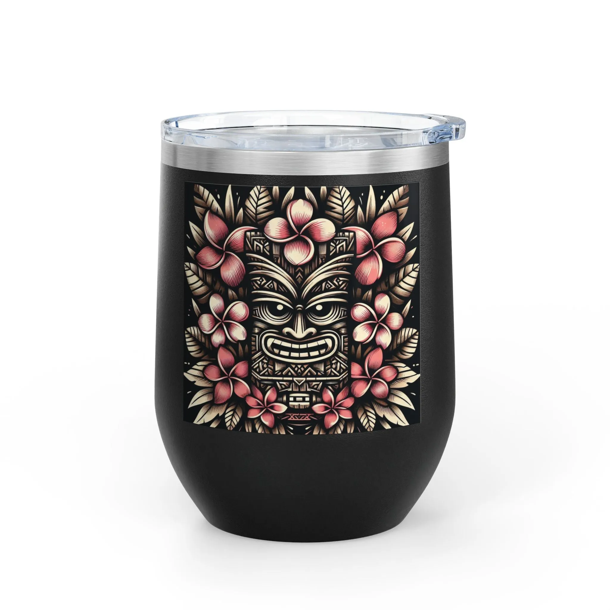 Tropical Floral Wine Tumbler - 12oz Insulated Drinkware for Outdoor Gatherings