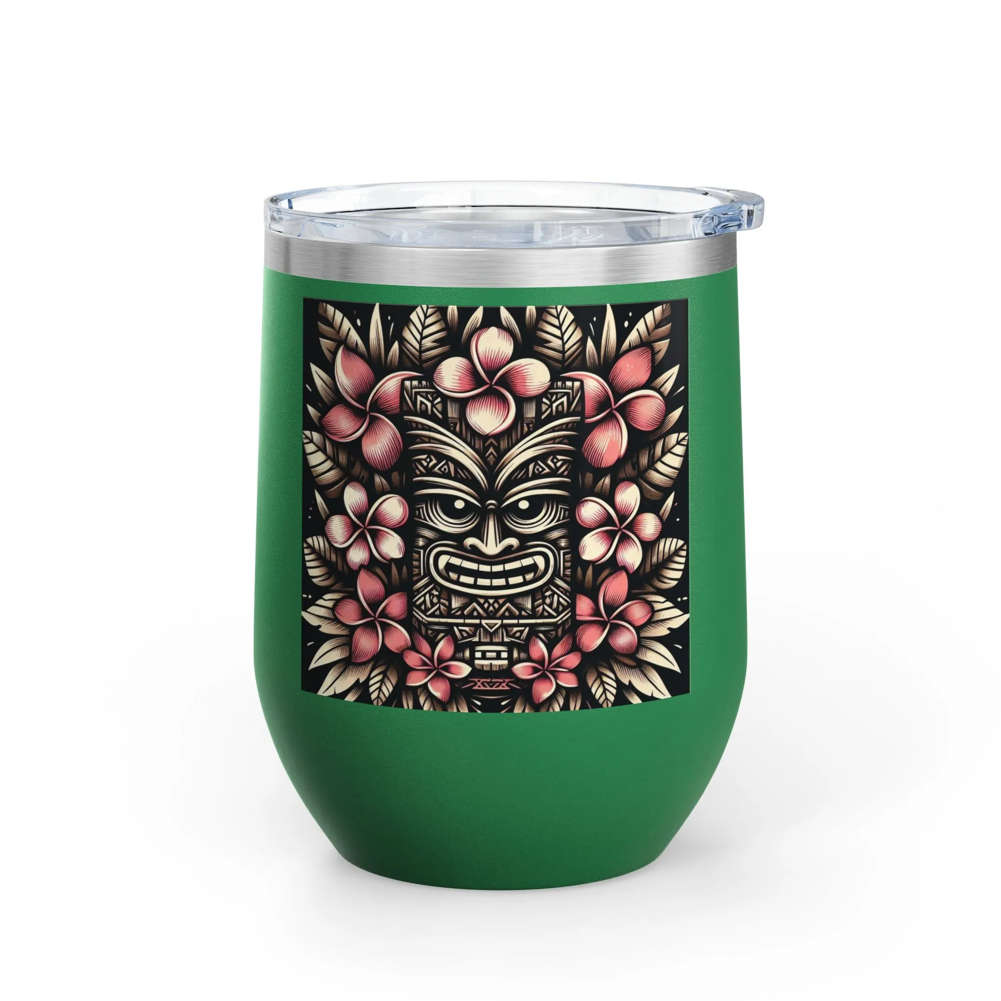 Tropical Floral Wine Tumbler - 12oz Insulated Drinkware for Outdoor Gatherings