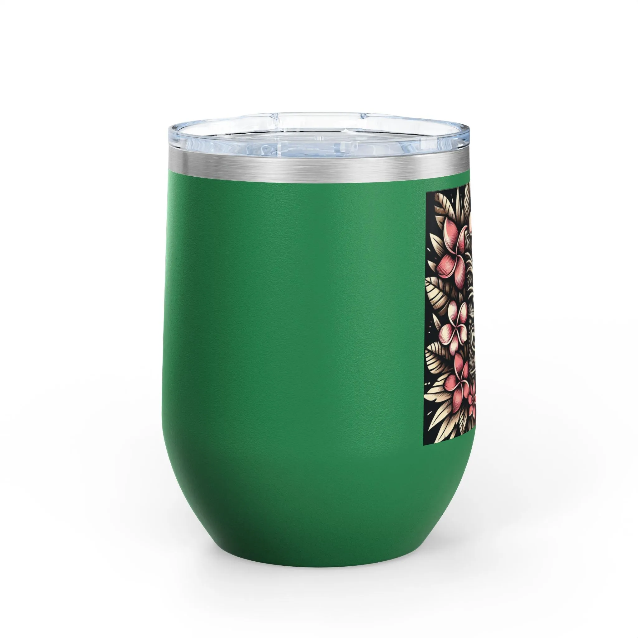 Tropical Floral Wine Tumbler - 12oz Insulated Drinkware for Outdoor Gatherings
