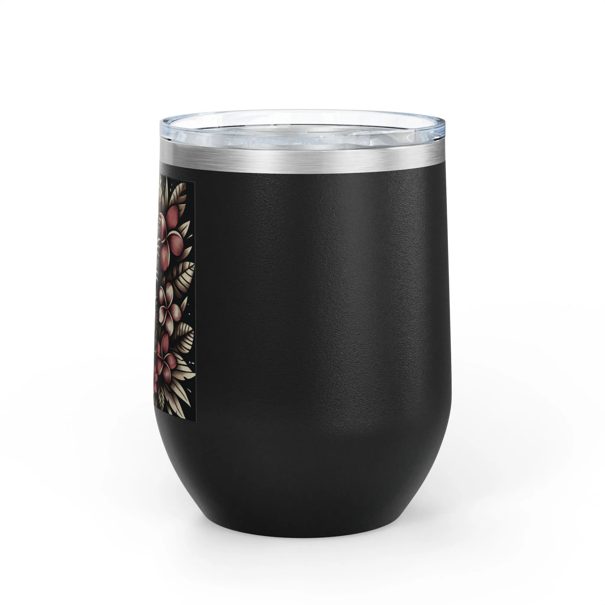 Tropical Floral Wine Tumbler - 12oz Insulated Drinkware for Outdoor Gatherings