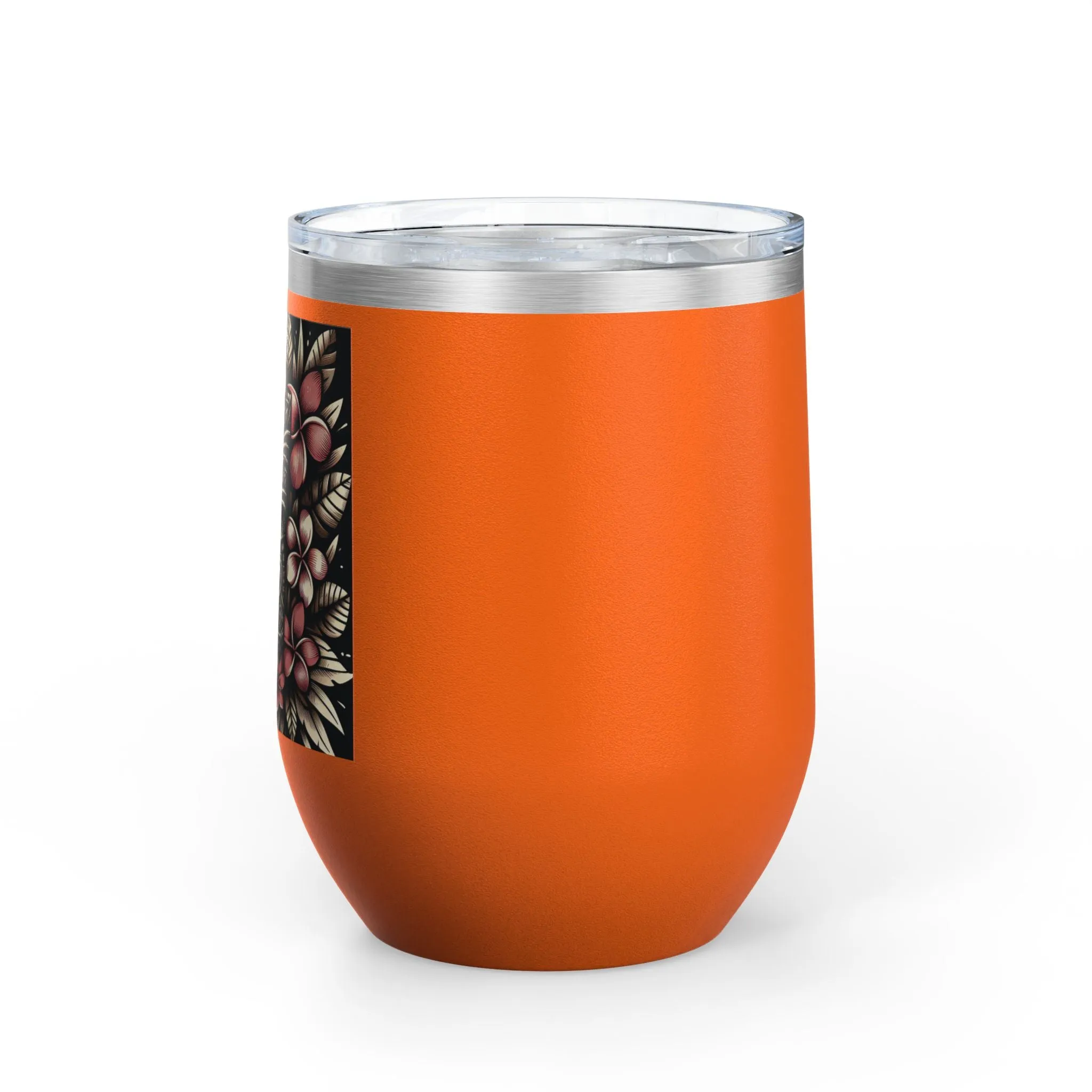 Tropical Floral Wine Tumbler - 12oz Insulated Drinkware for Outdoor Gatherings