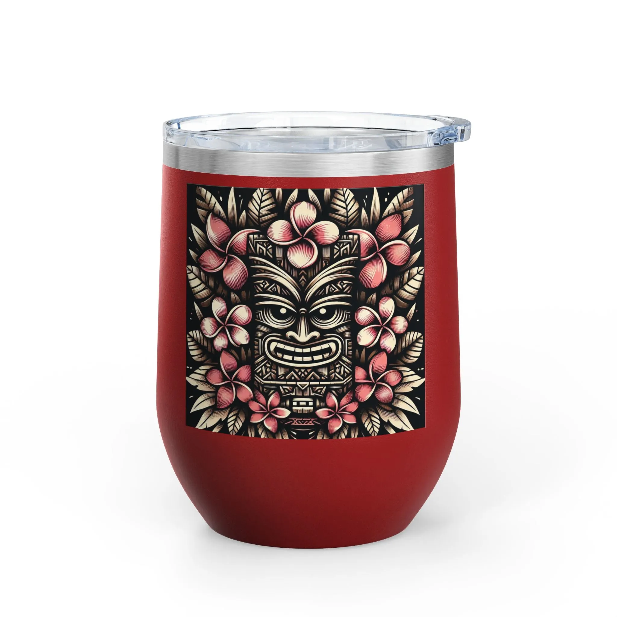Tropical Floral Wine Tumbler - 12oz Insulated Drinkware for Outdoor Gatherings