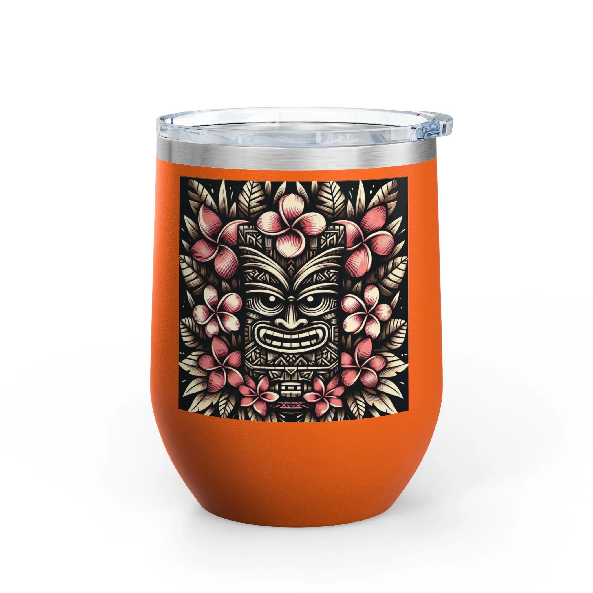 Tropical Floral Wine Tumbler - 12oz Insulated Drinkware for Outdoor Gatherings