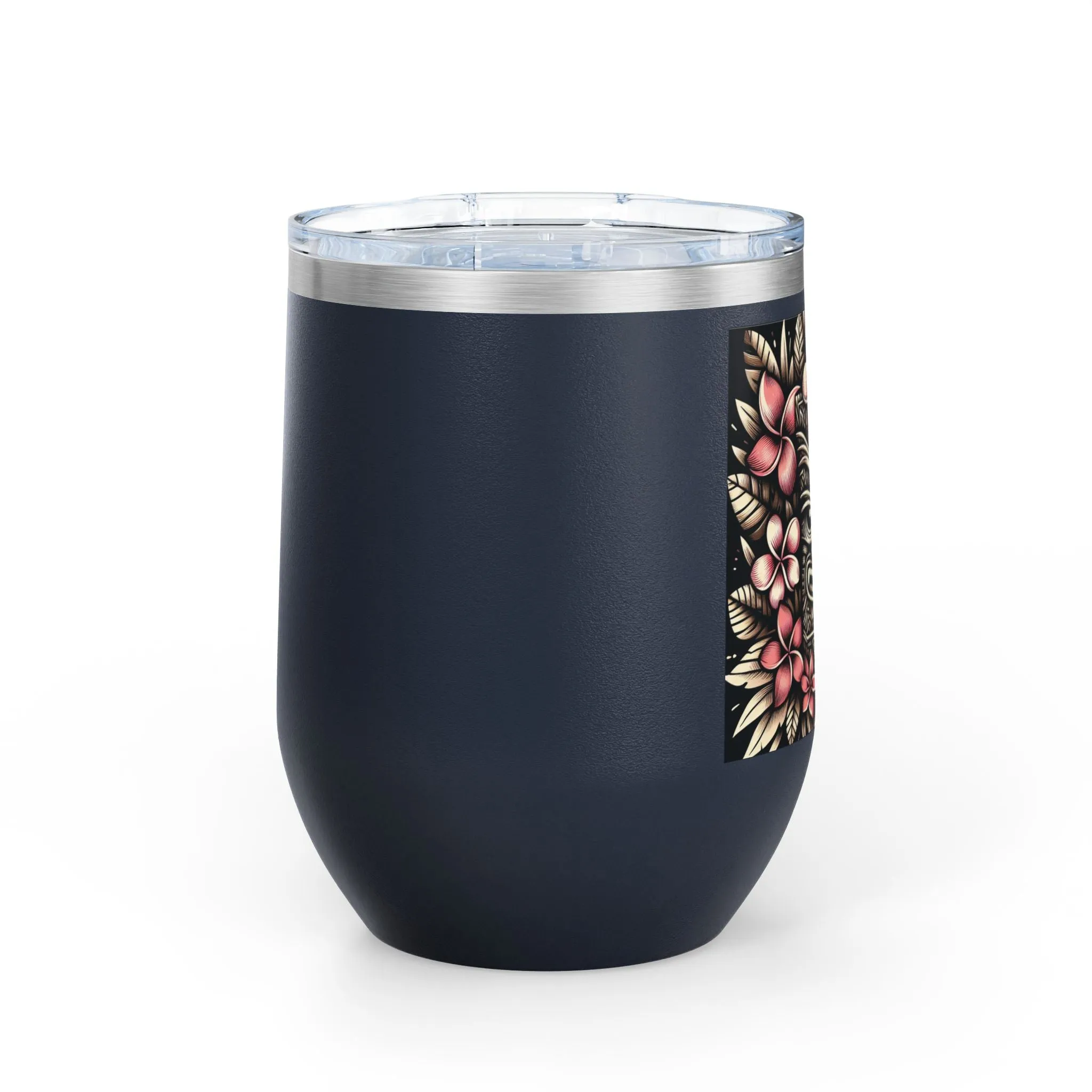 Tropical Floral Wine Tumbler - 12oz Insulated Drinkware for Outdoor Gatherings