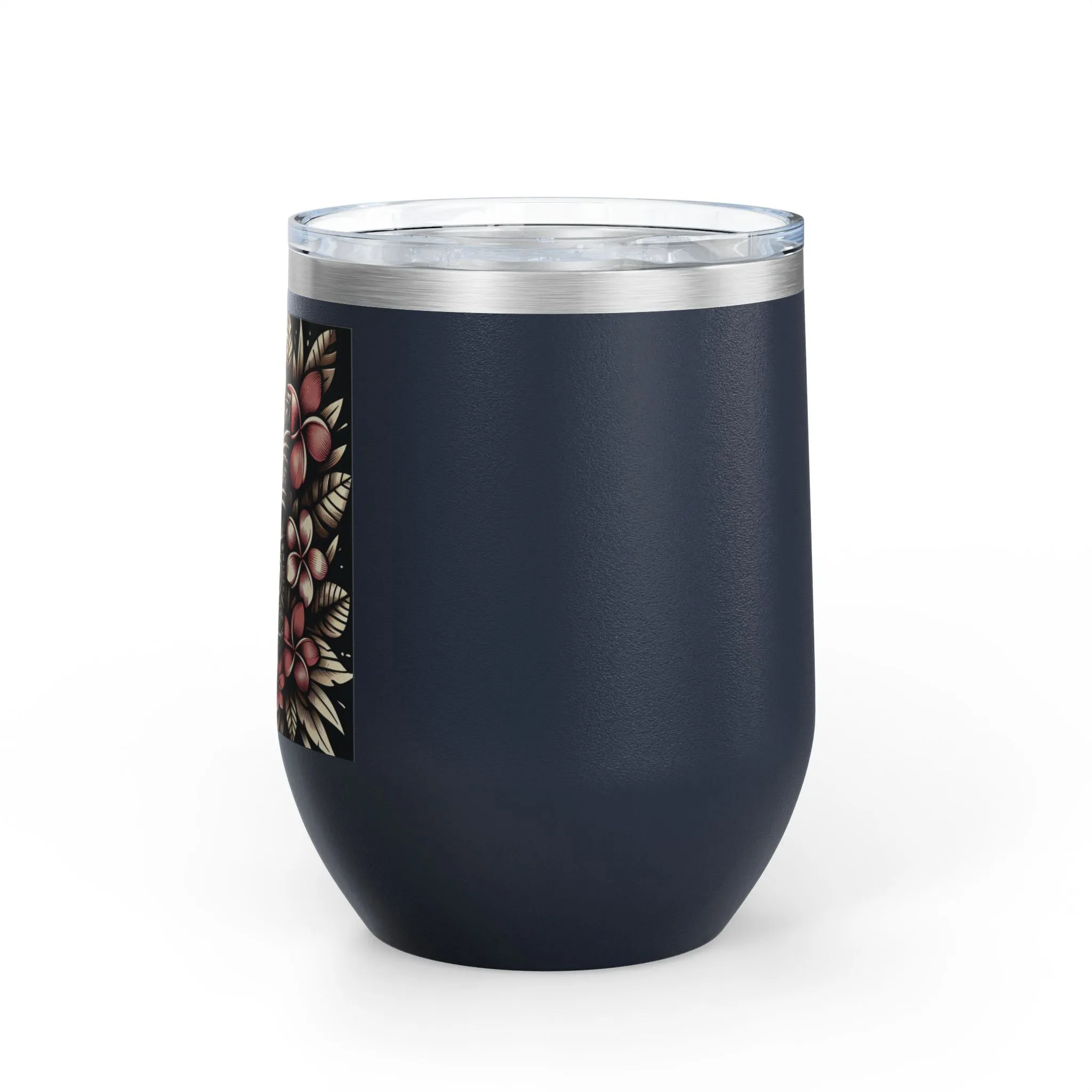 Tropical Floral Wine Tumbler - 12oz Insulated Drinkware for Outdoor Gatherings