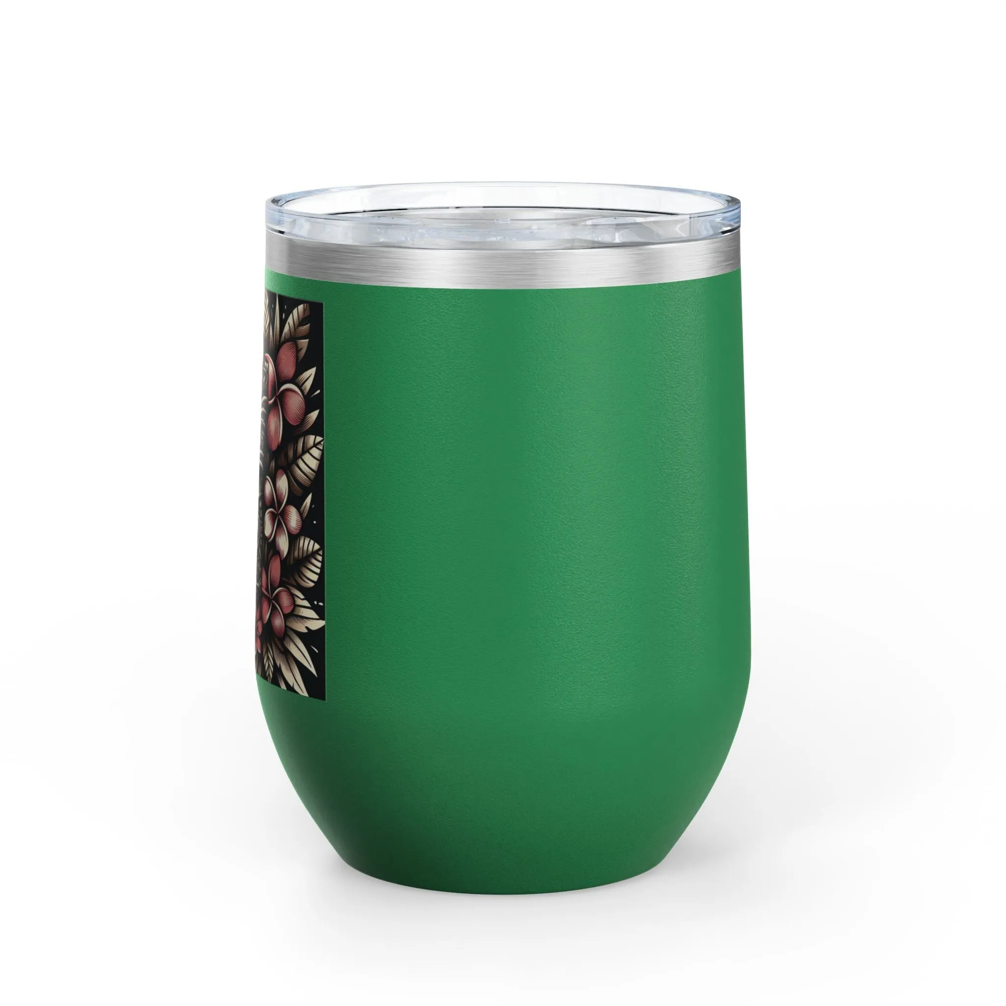 Tropical Floral Wine Tumbler - 12oz Insulated Drinkware for Outdoor Gatherings
