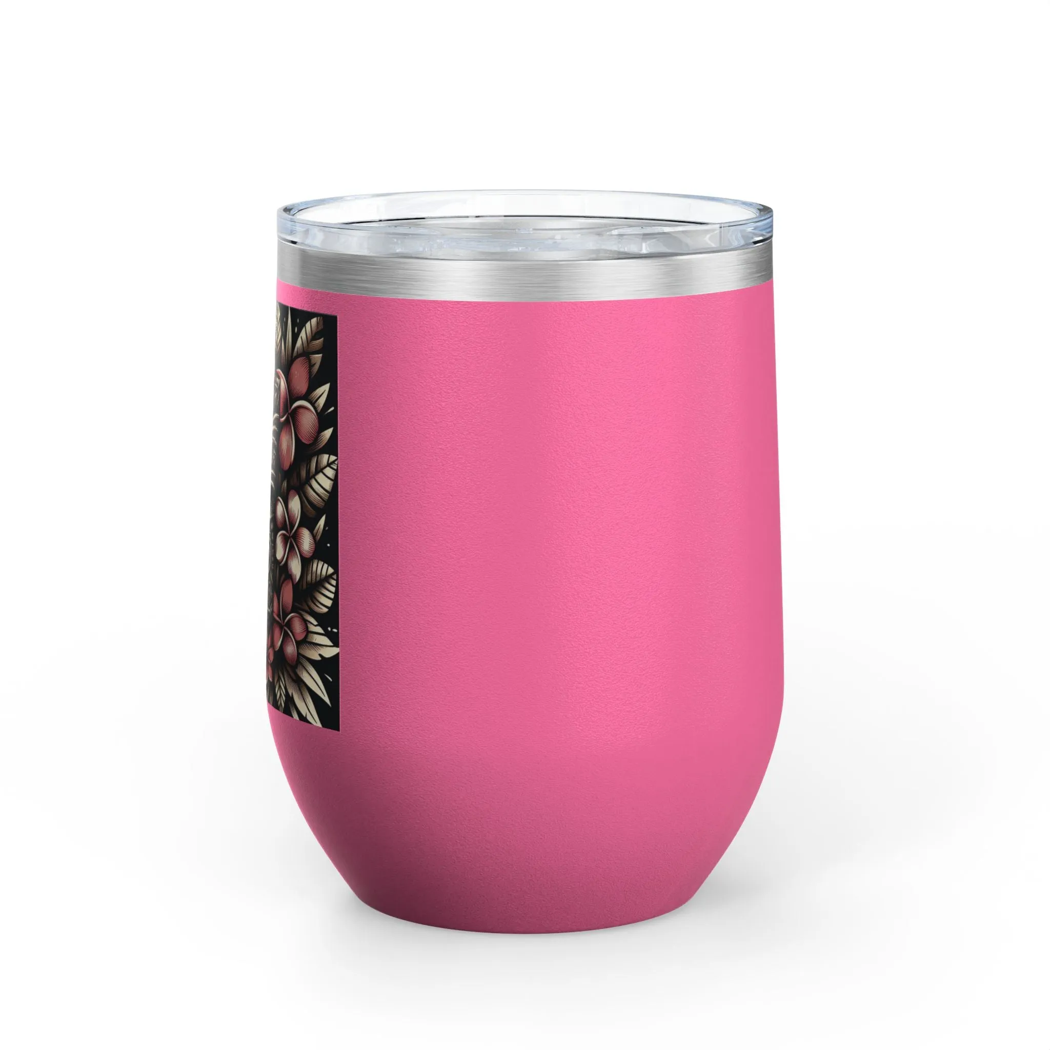 Tropical Floral Wine Tumbler - 12oz Insulated Drinkware for Outdoor Gatherings