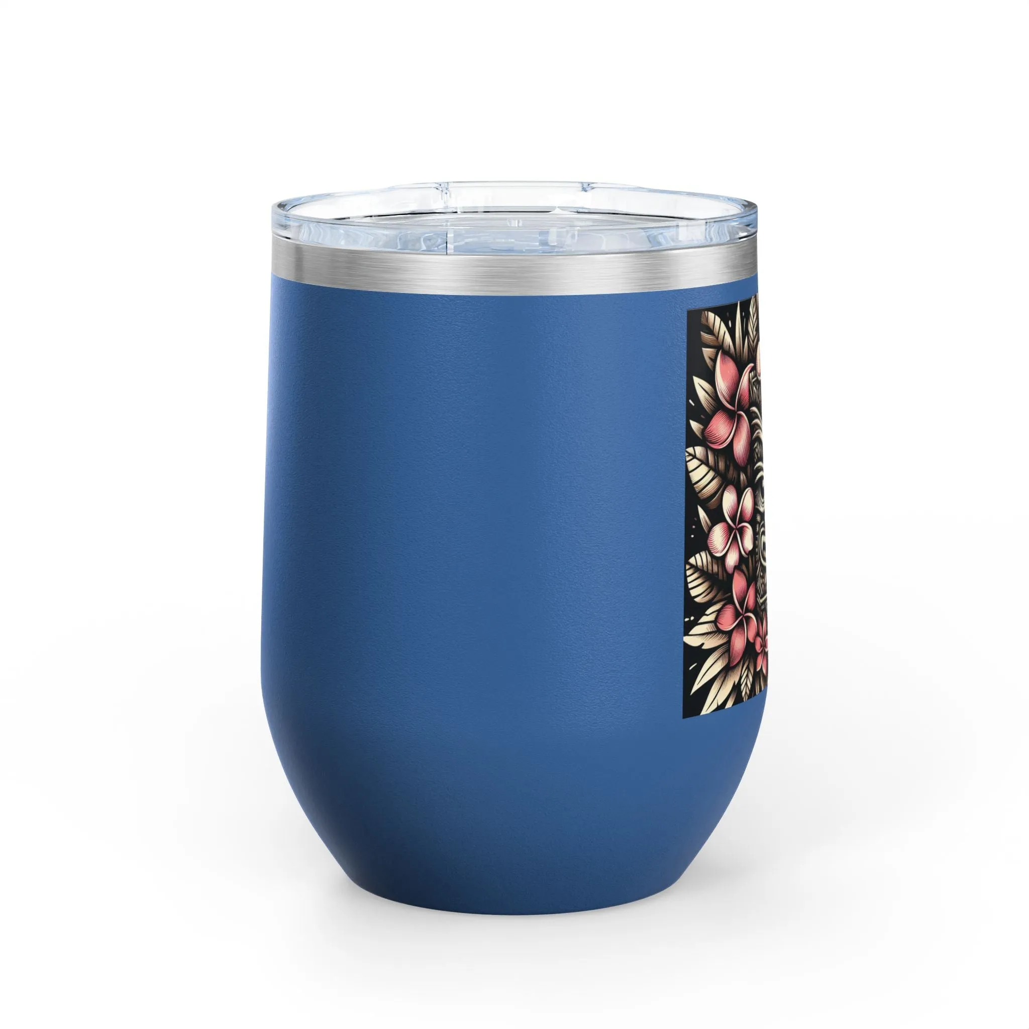 Tropical Floral Wine Tumbler - 12oz Insulated Drinkware for Outdoor Gatherings