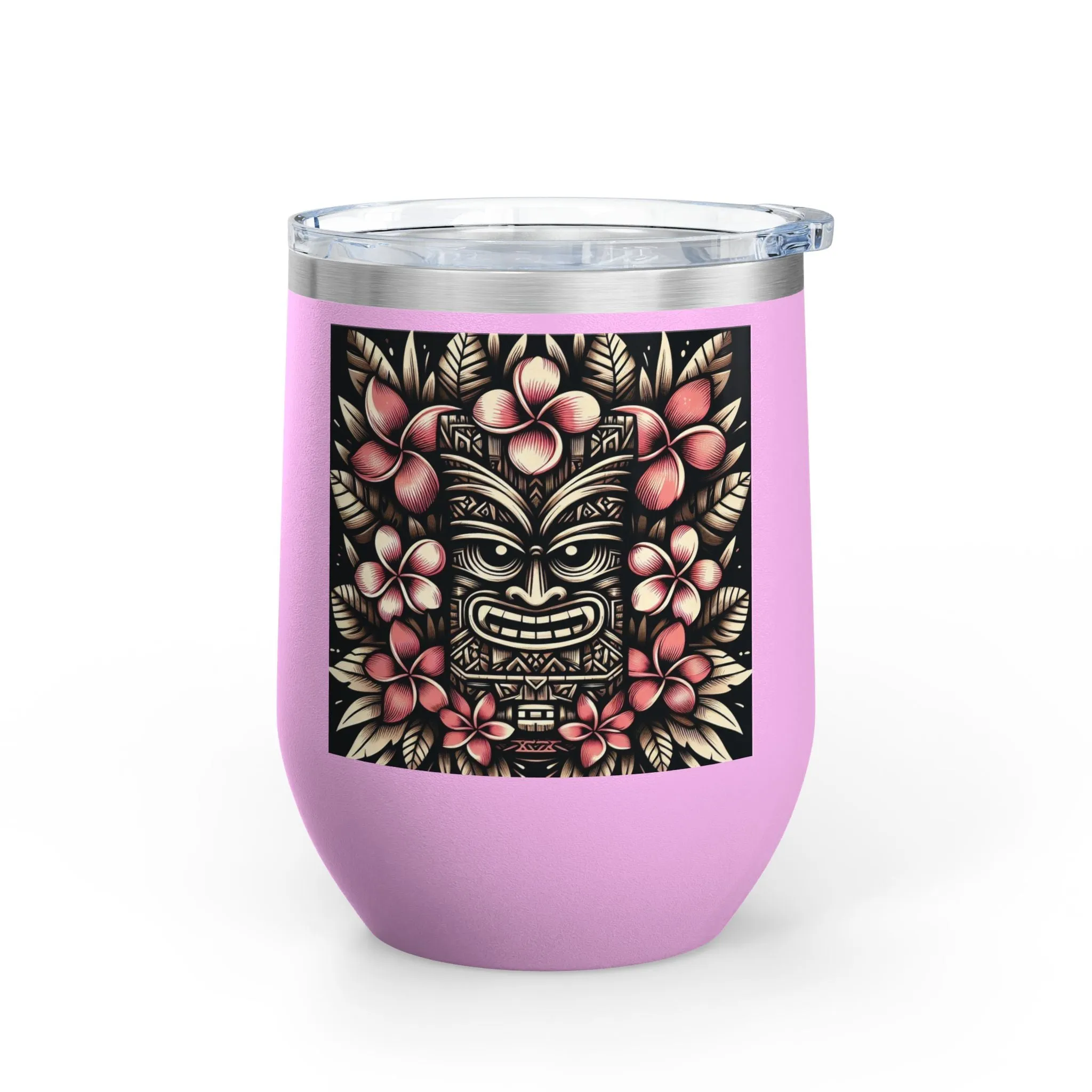 Tropical Floral Wine Tumbler - 12oz Insulated Drinkware for Outdoor Gatherings