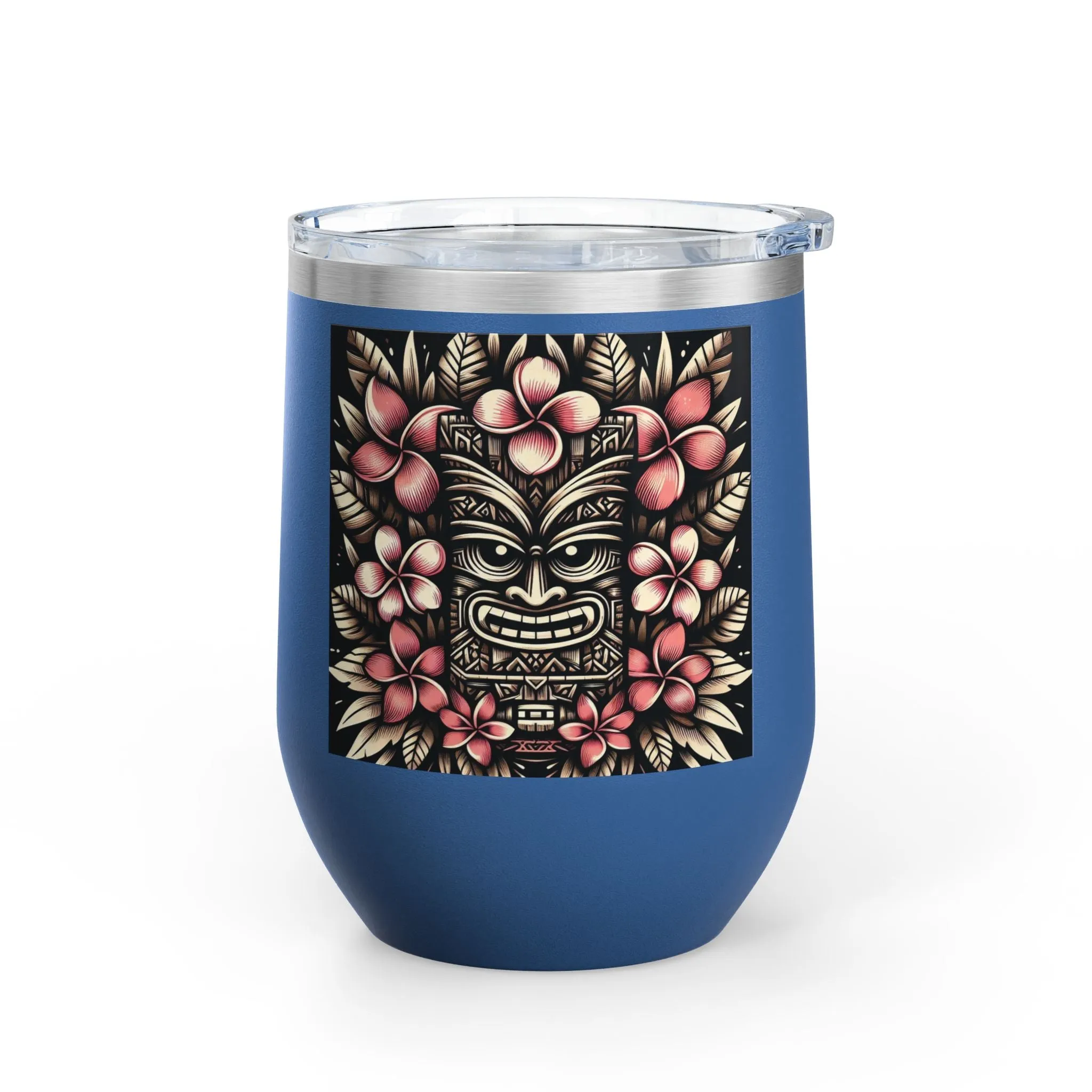 Tropical Floral Wine Tumbler - 12oz Insulated Drinkware for Outdoor Gatherings