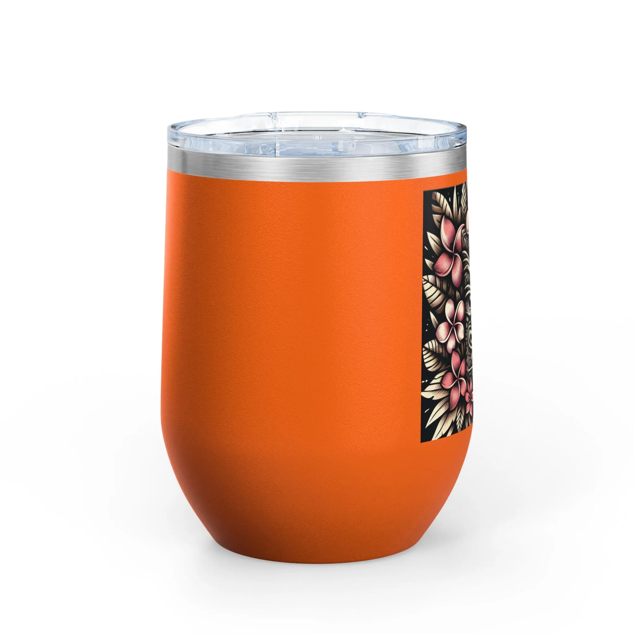 Tropical Floral Wine Tumbler - 12oz Insulated Drinkware for Outdoor Gatherings