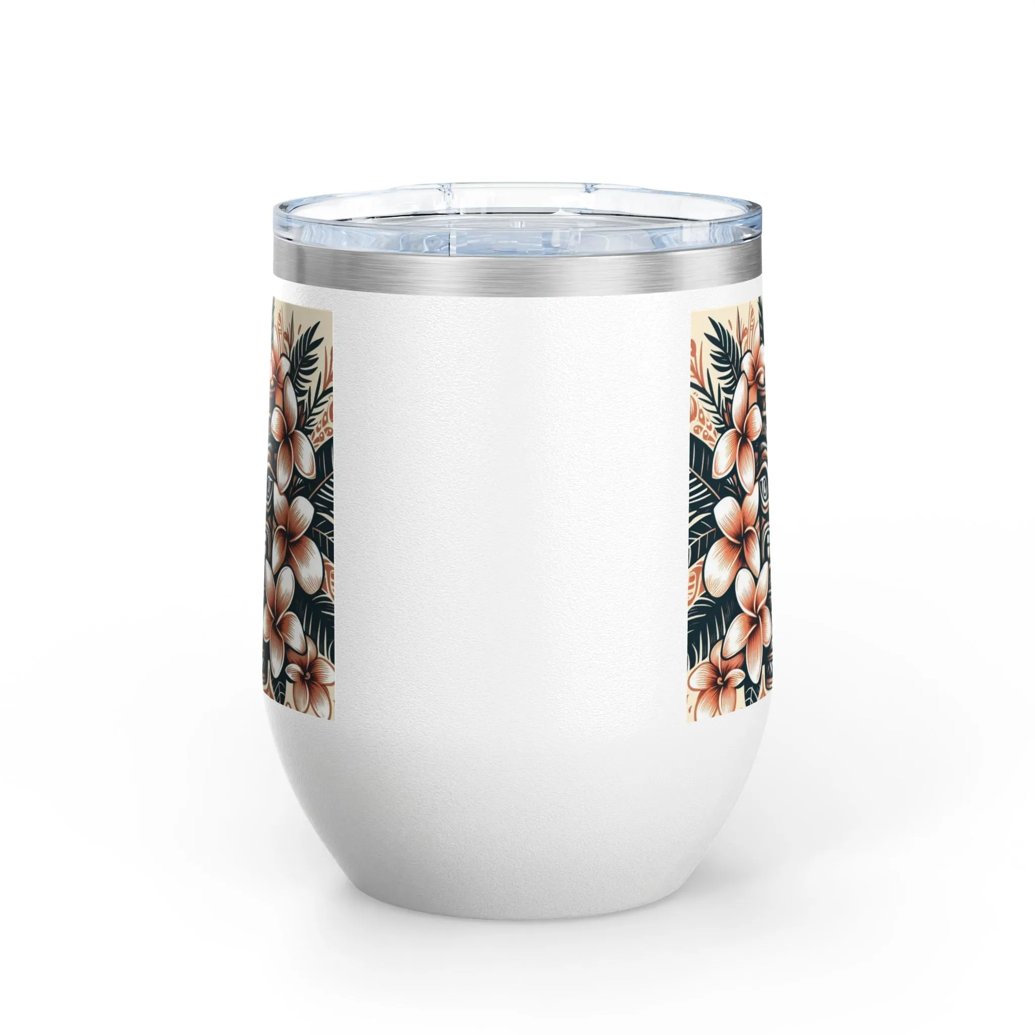 Tropical Floral Wine Tumbler - 12oz Insulated Drinkware