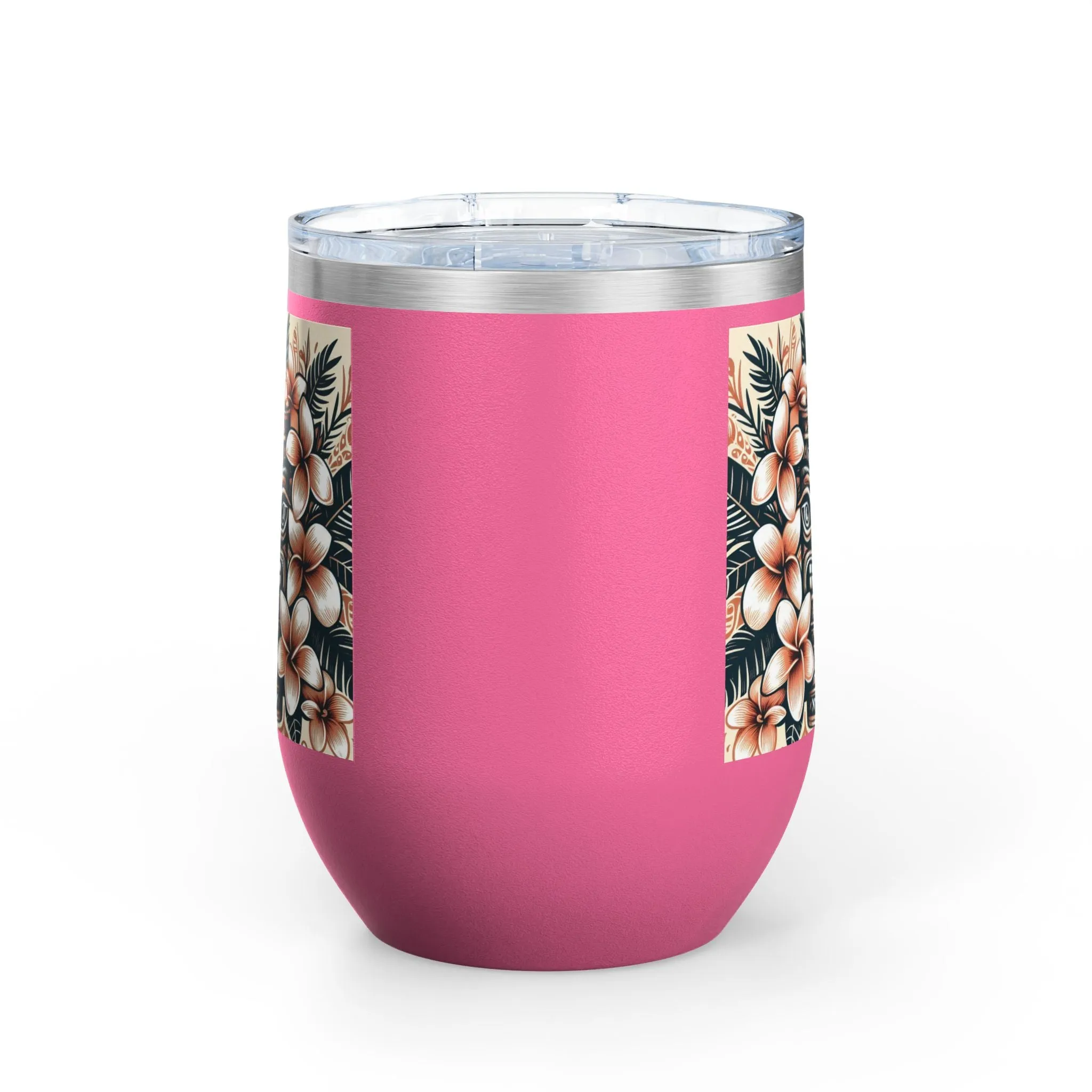 Tropical Floral Wine Tumbler - 12oz Insulated Drinkware
