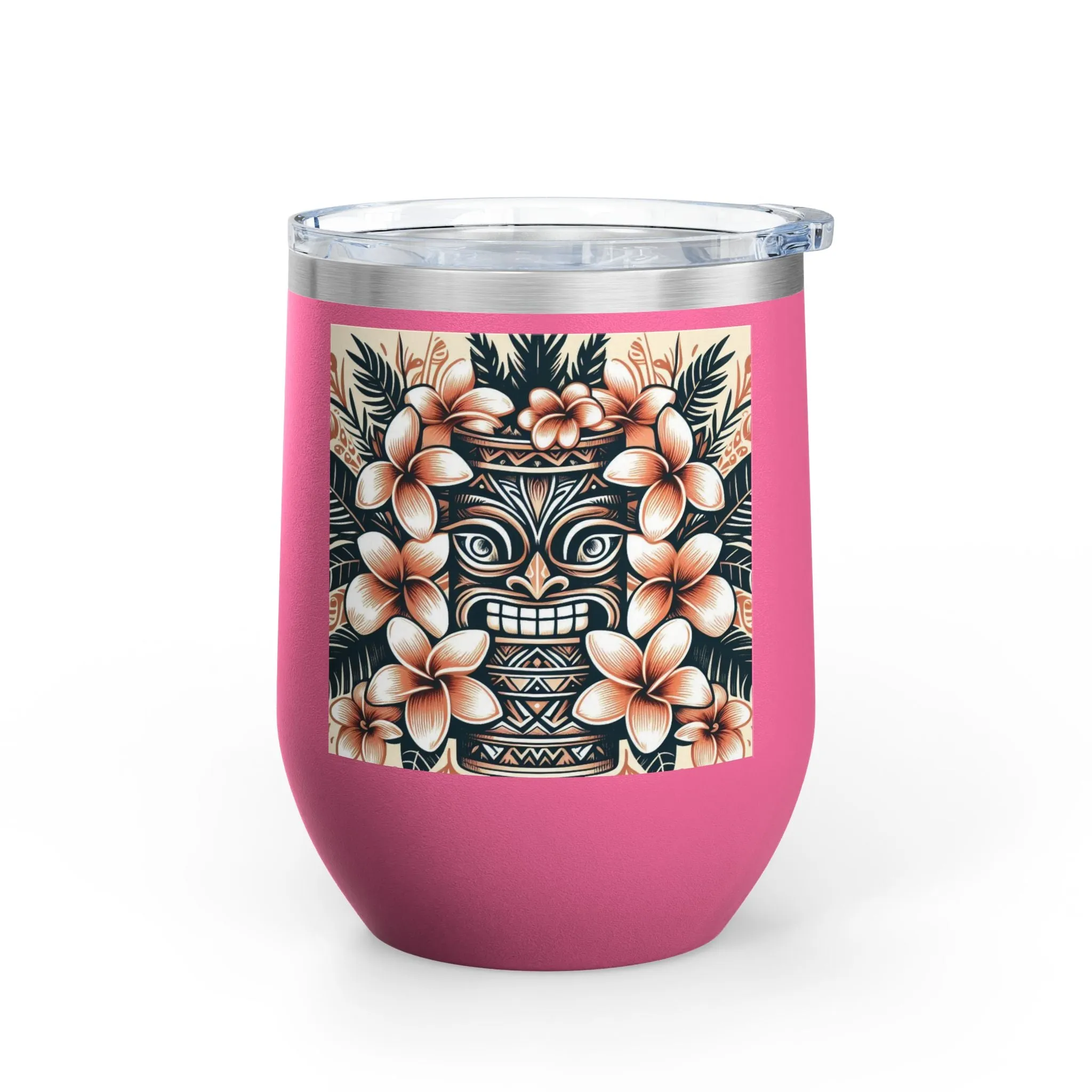 Tropical Floral Wine Tumbler - 12oz Insulated Drinkware