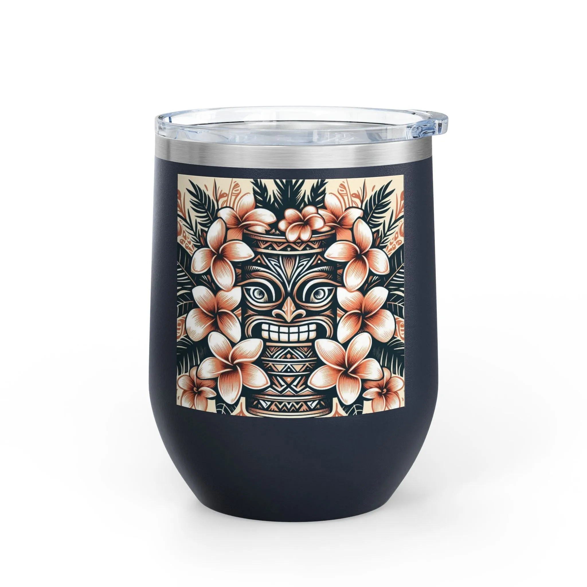 Tropical Floral Wine Tumbler - 12oz Insulated Drinkware