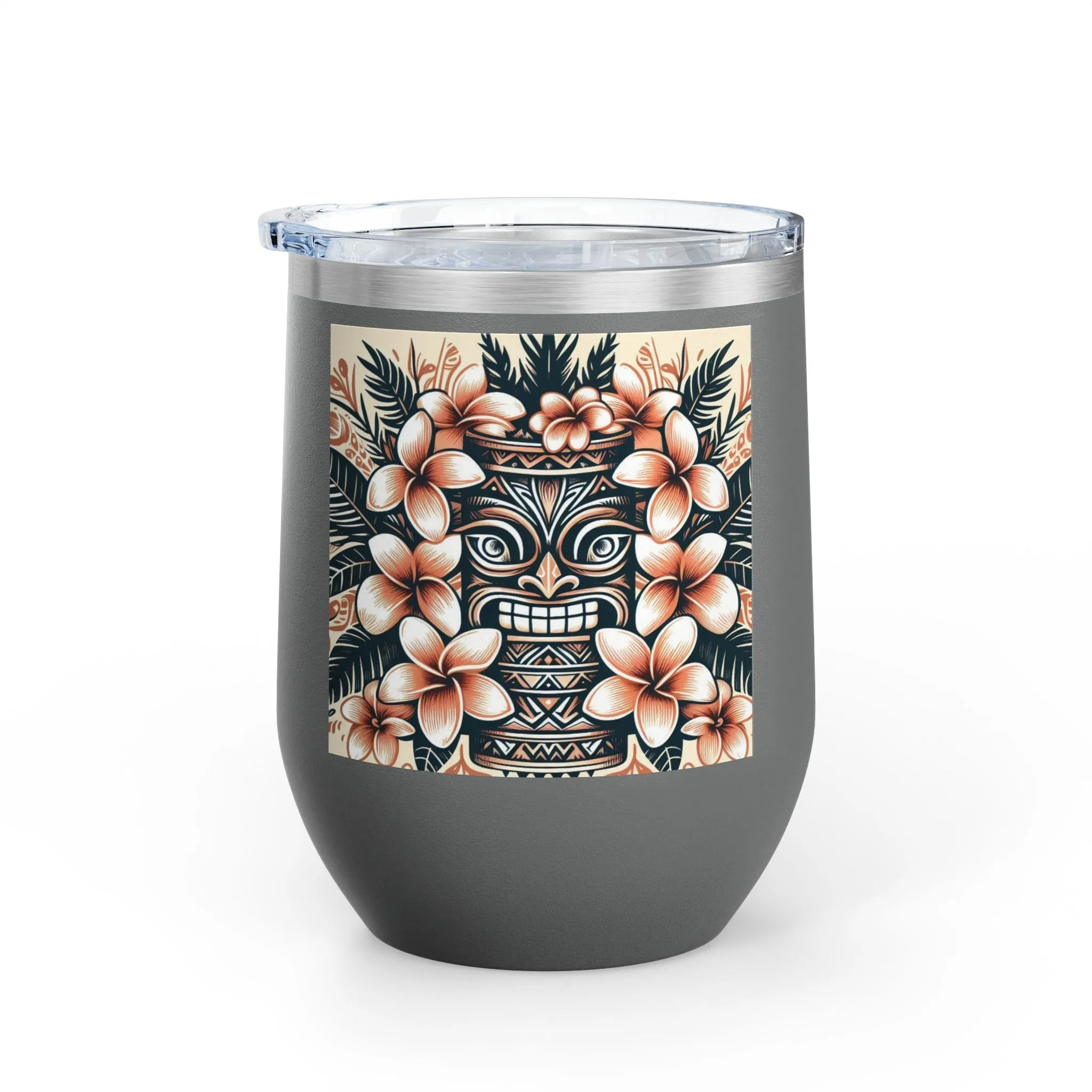 Tropical Floral Wine Tumbler - 12oz Insulated Drinkware