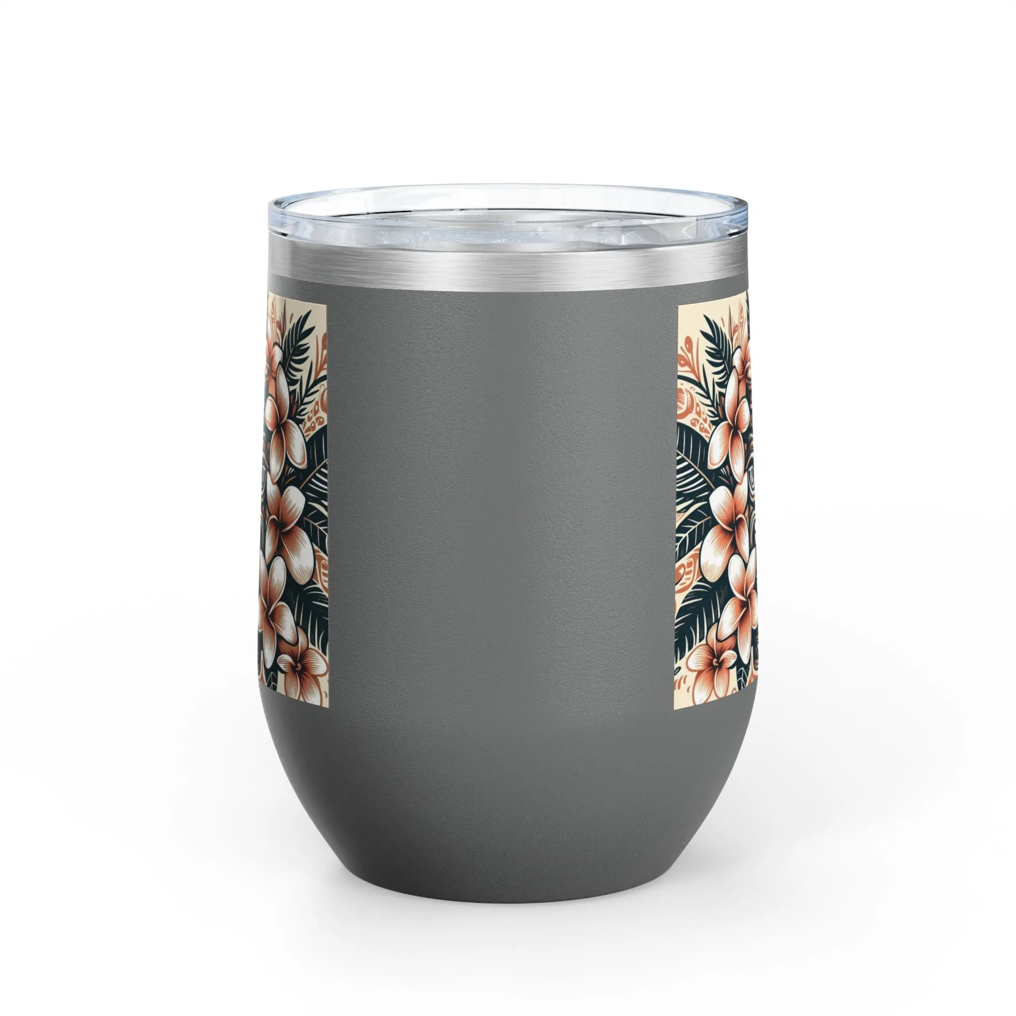Tropical Floral Wine Tumbler - 12oz Insulated Drinkware