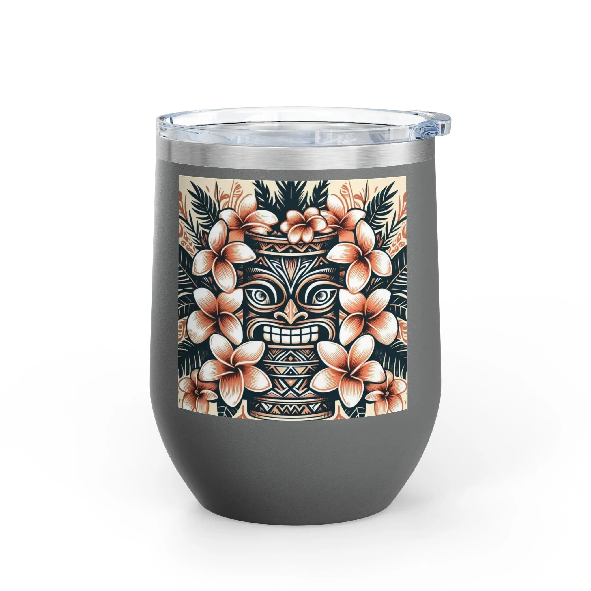Tropical Floral Wine Tumbler - 12oz Insulated Drinkware