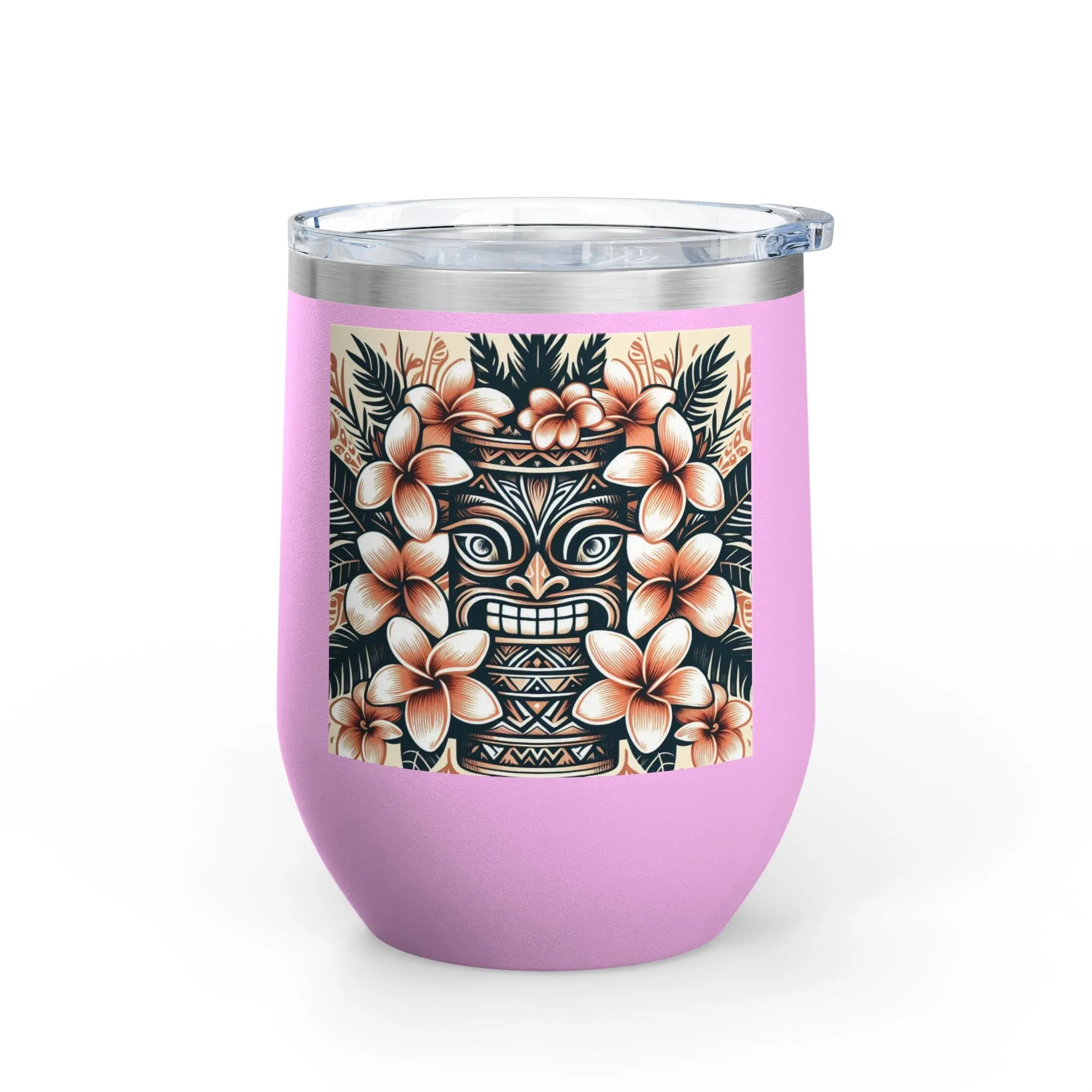 Tropical Floral Wine Tumbler - 12oz Insulated Drinkware