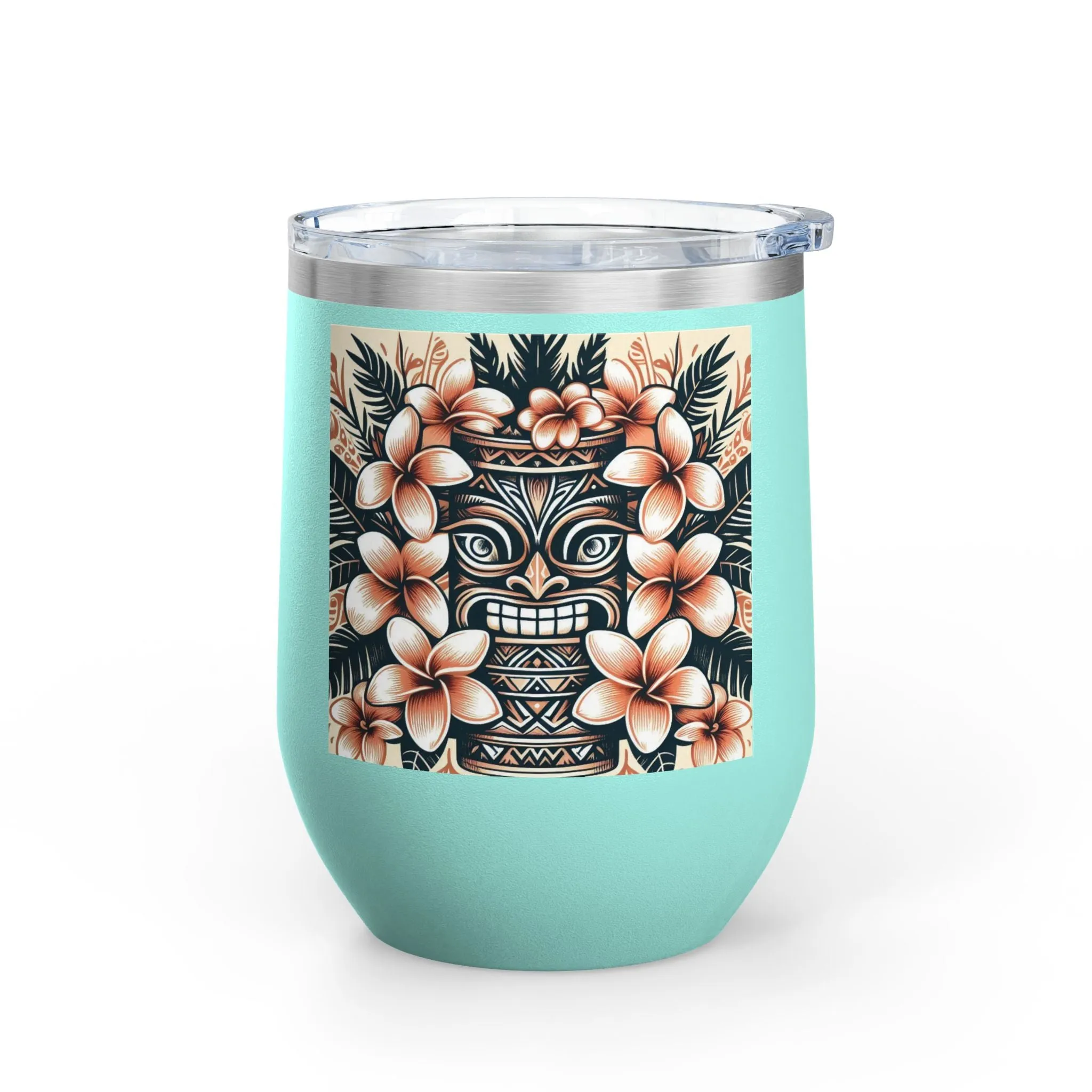 Tropical Floral Wine Tumbler - 12oz Insulated Drinkware
