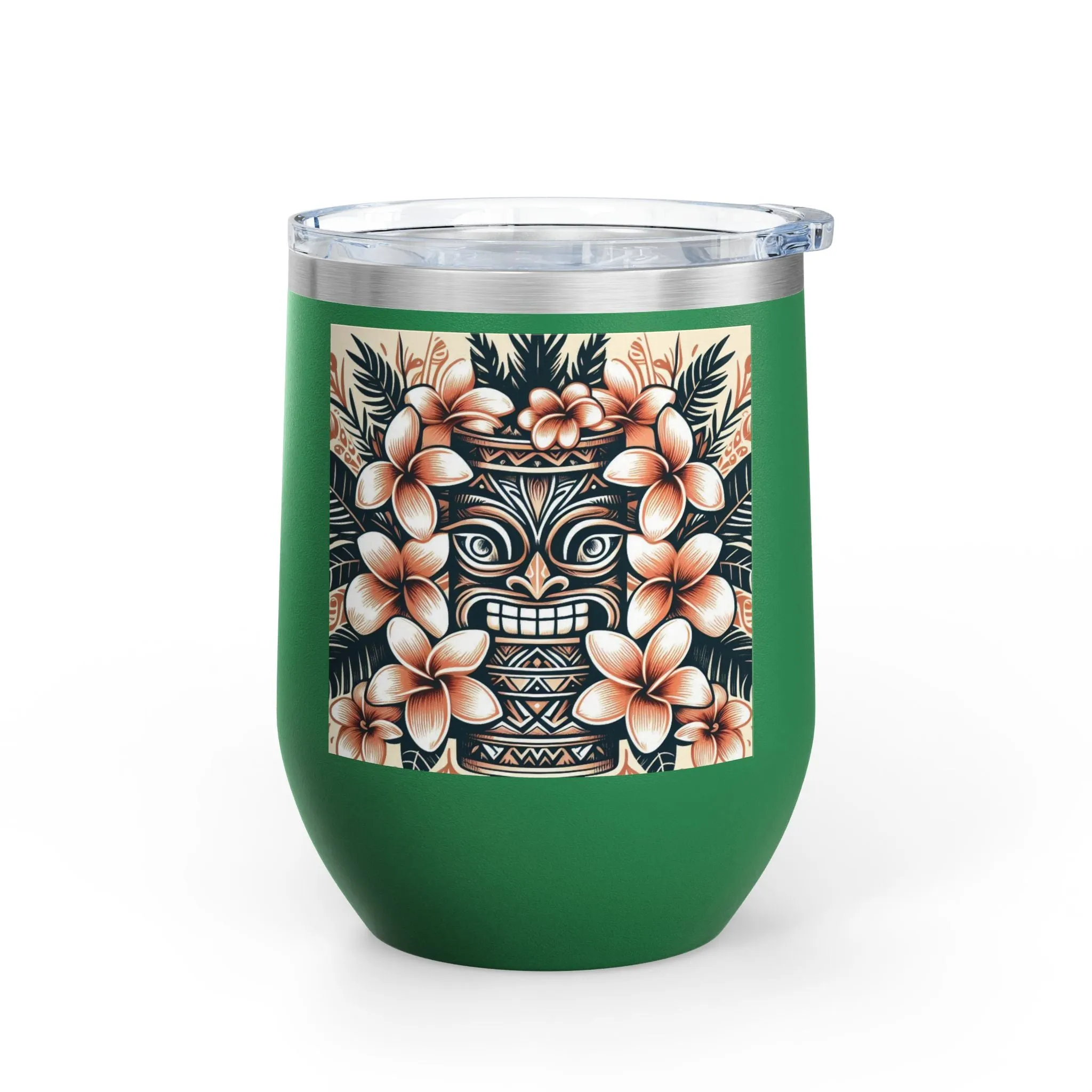 Tropical Floral Wine Tumbler - 12oz Insulated Drinkware