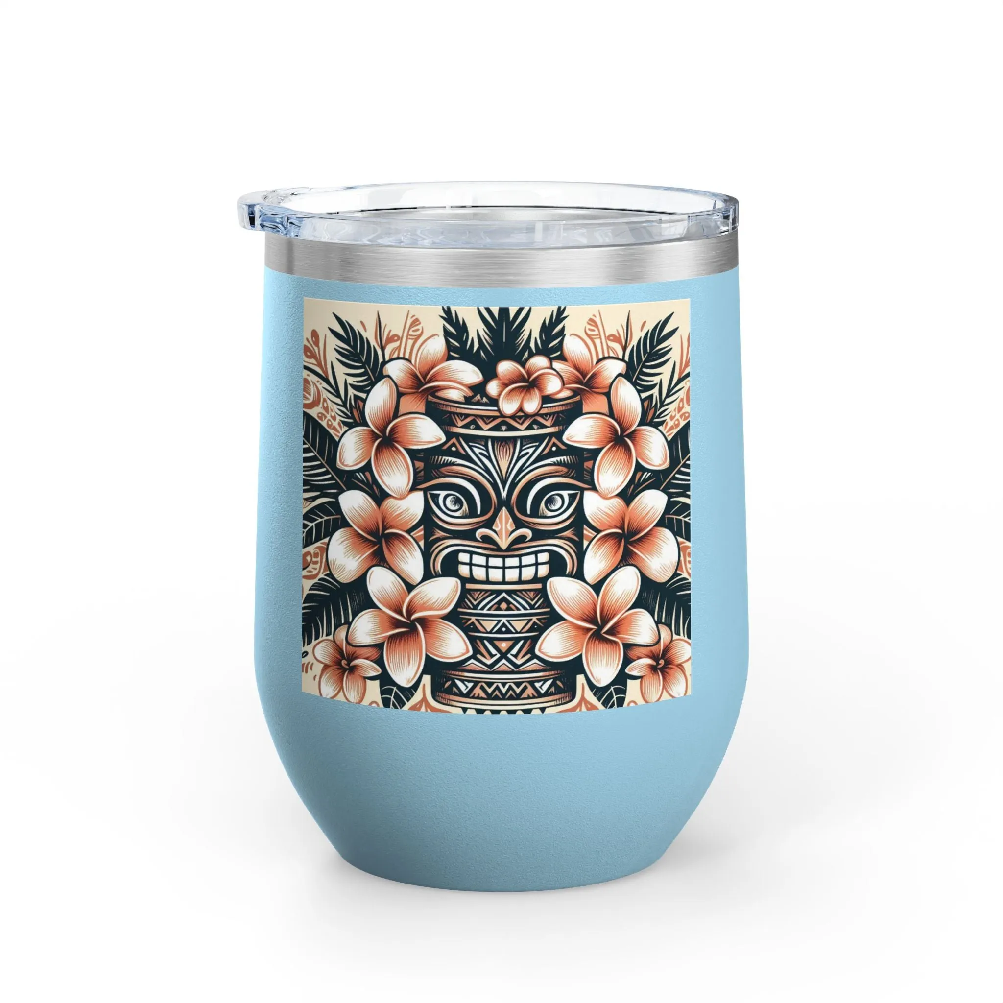 Tropical Floral Wine Tumbler - 12oz Insulated Drinkware