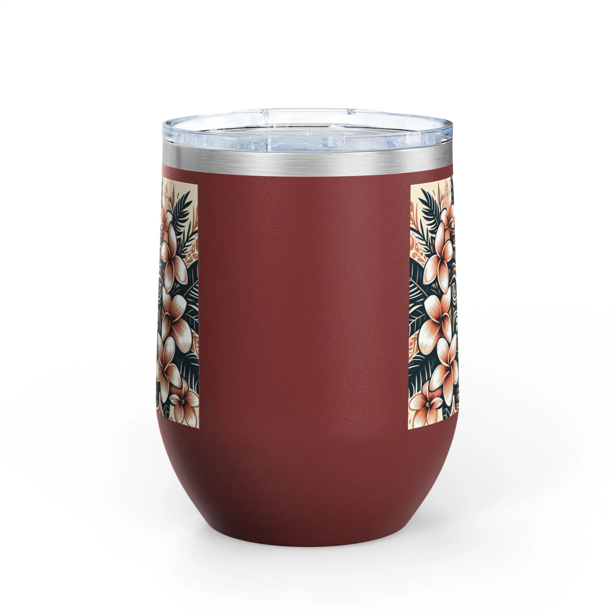 Tropical Floral Wine Tumbler - 12oz Insulated Drinkware
