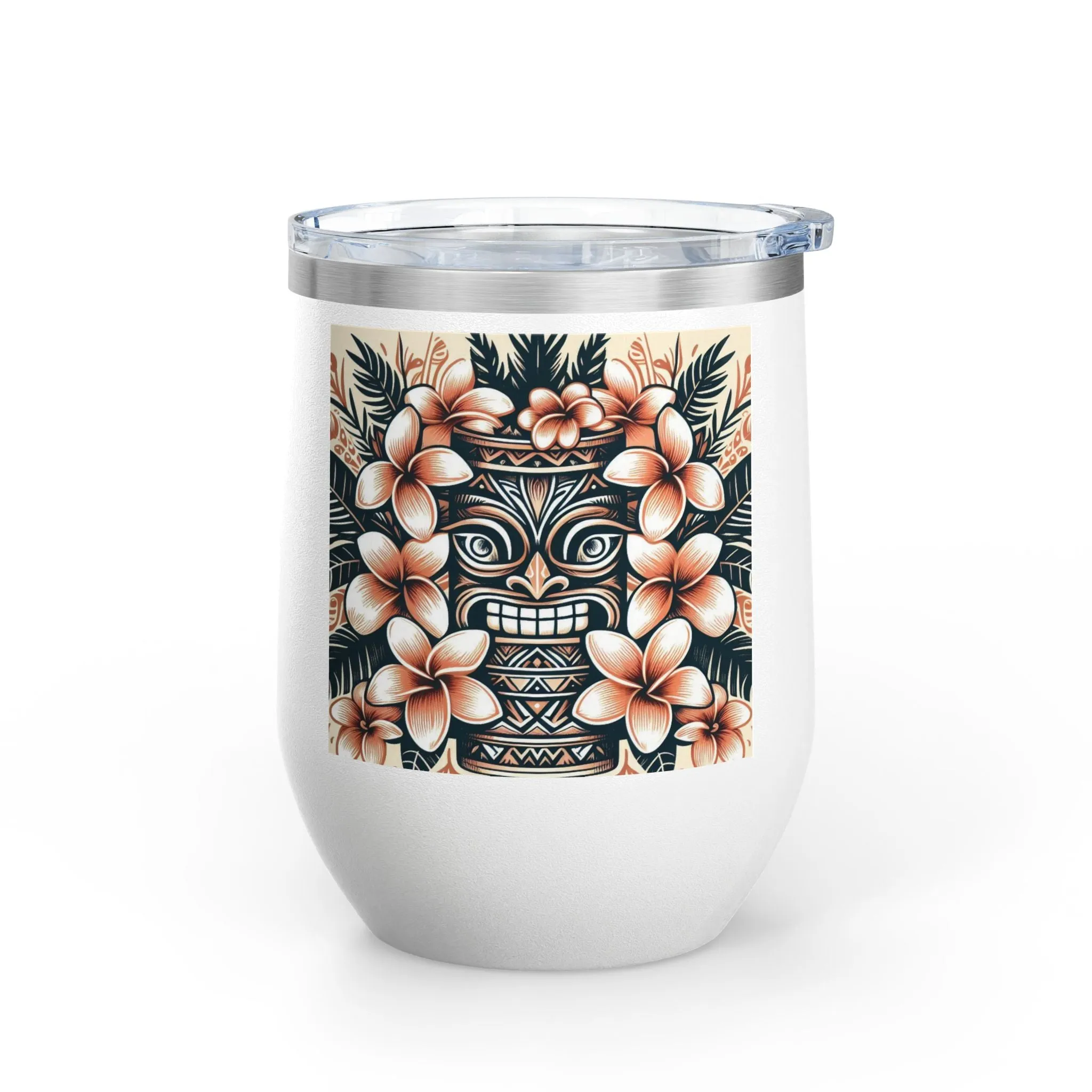 Tropical Floral Wine Tumbler - 12oz Insulated Drinkware