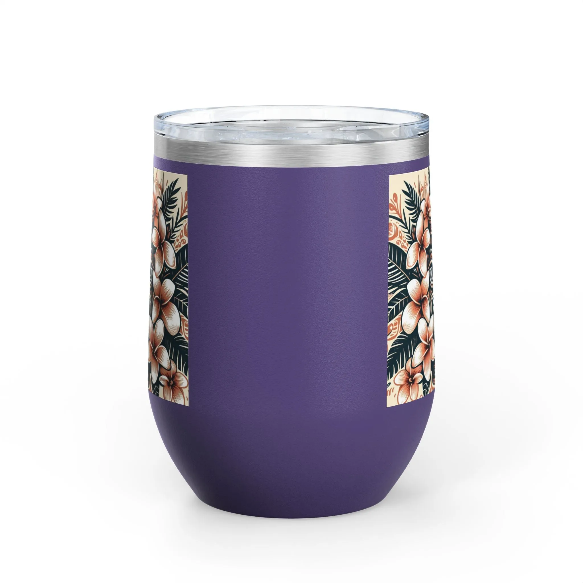 Tropical Floral Wine Tumbler - 12oz Insulated Drinkware