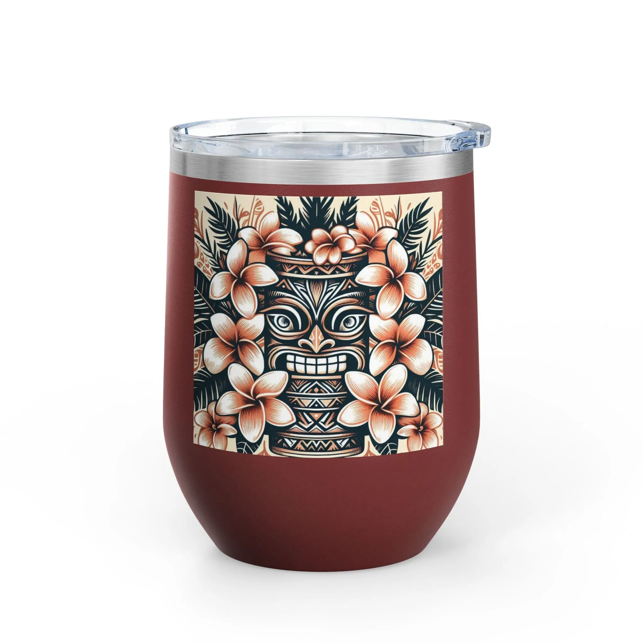 Tropical Floral Wine Tumbler - 12oz Insulated Drinkware